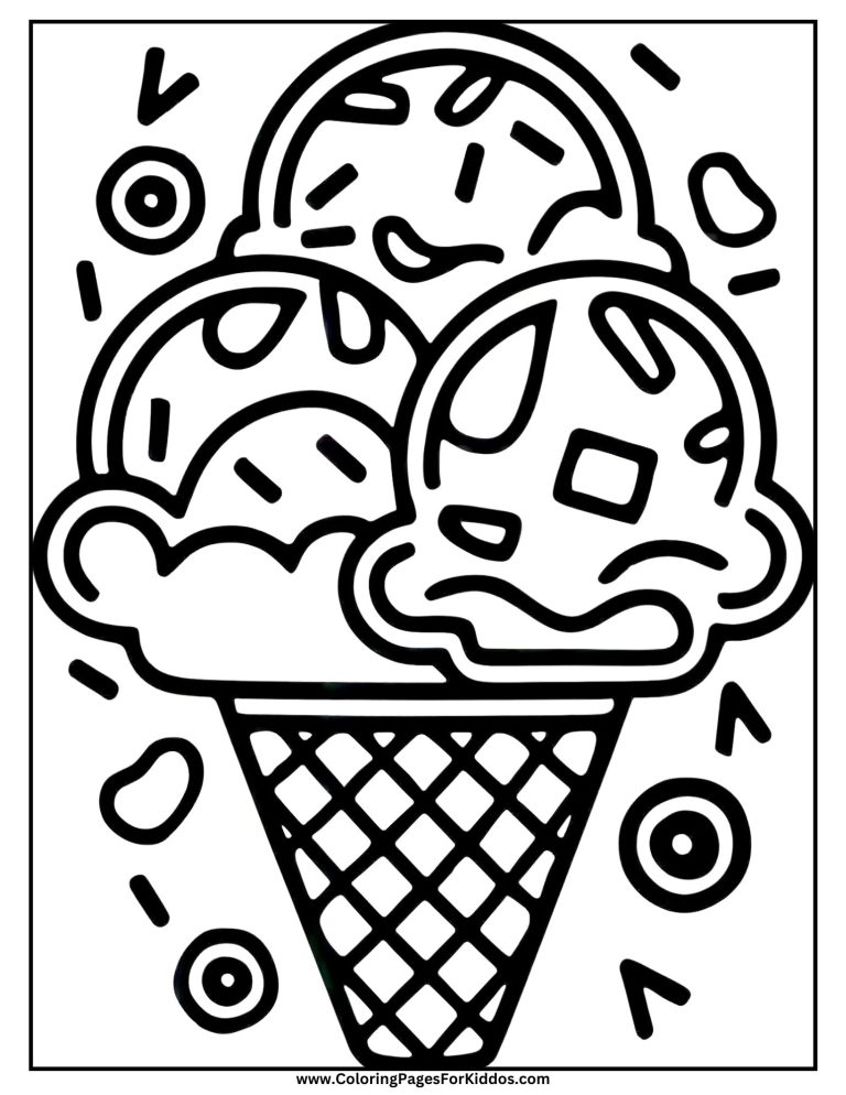 Ice Cream Coloring Pages: 10 Free Printable PDF