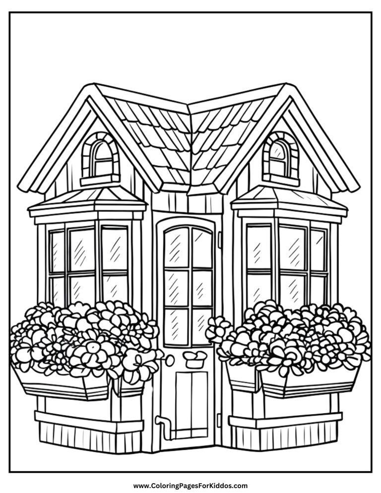 House Coloring Pages: 10 Free Printable PDFs