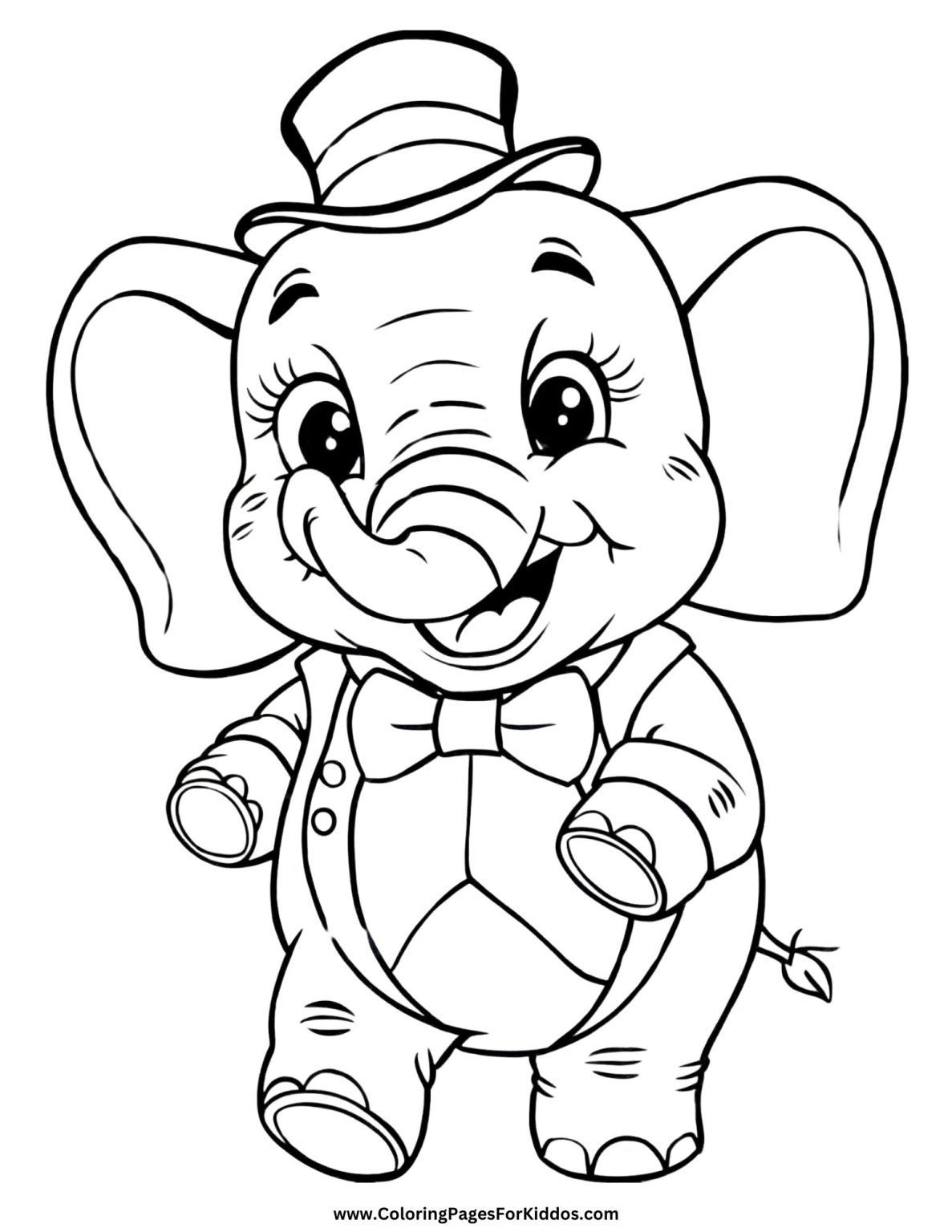 Elephant Coloring Pages: 10 Free Printable PDFs