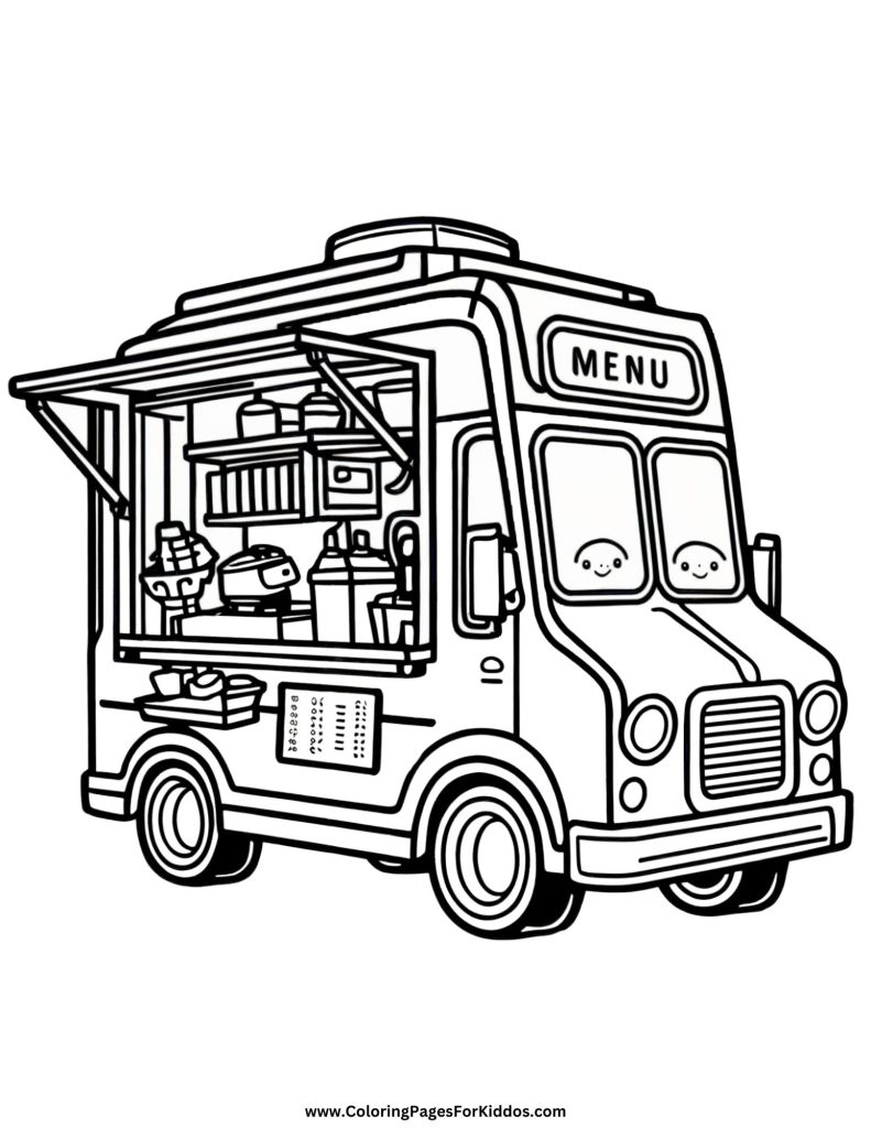 Truck Coloring Pages 10 Free Printable - Food Truck 791x1024