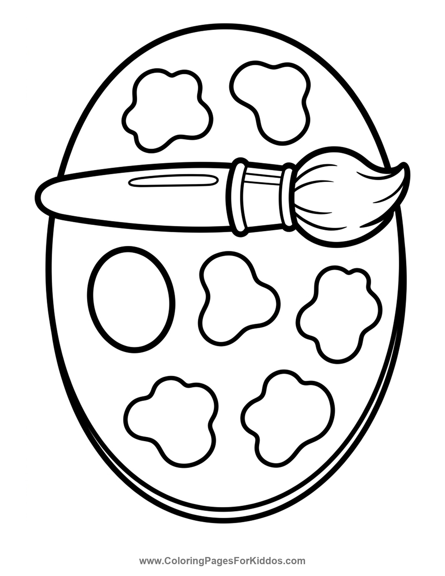 Artist Palette And Brush coloring page