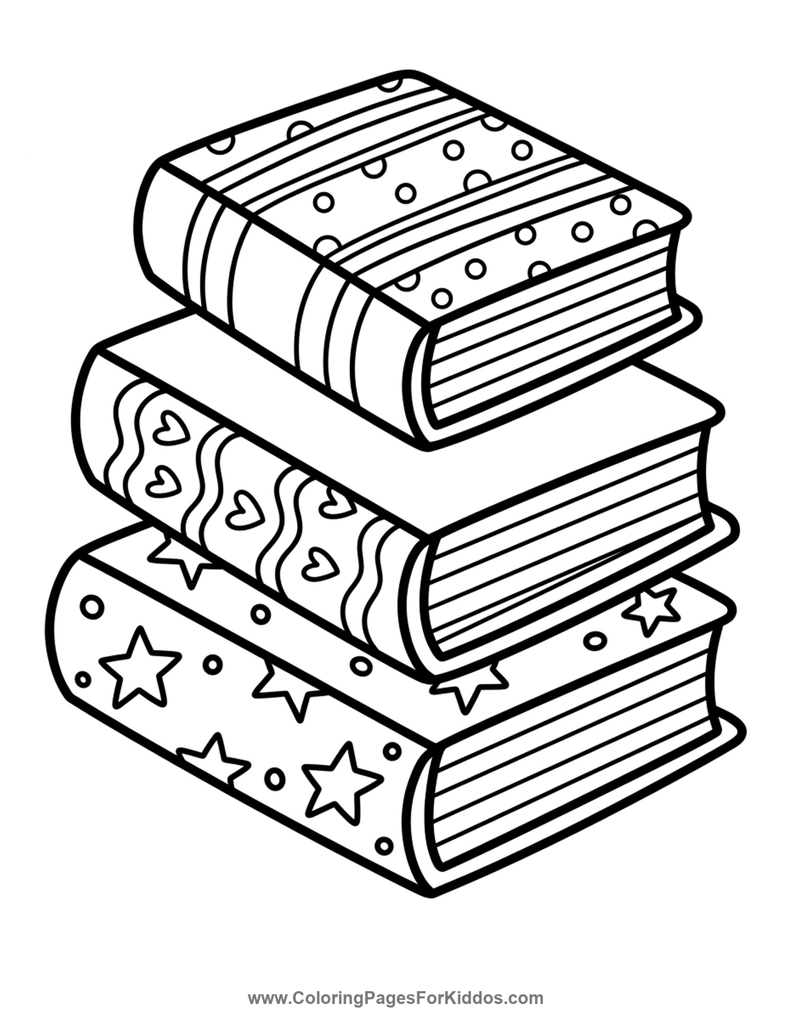 Wobbly Tower Of Books coloring page