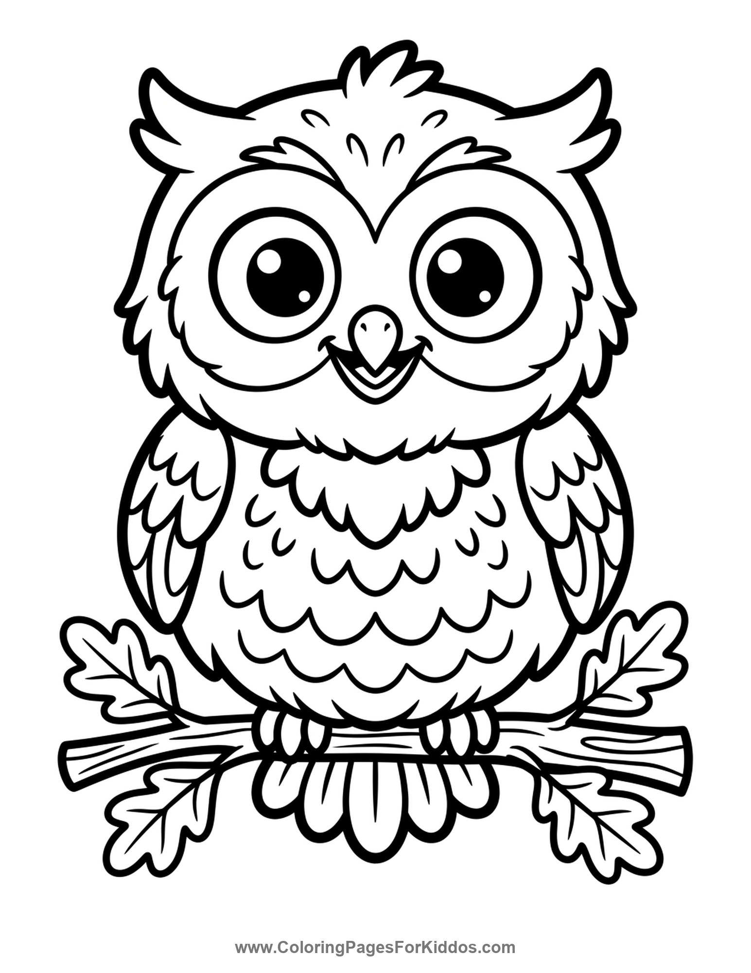 Owl With Big Eyes coloring page