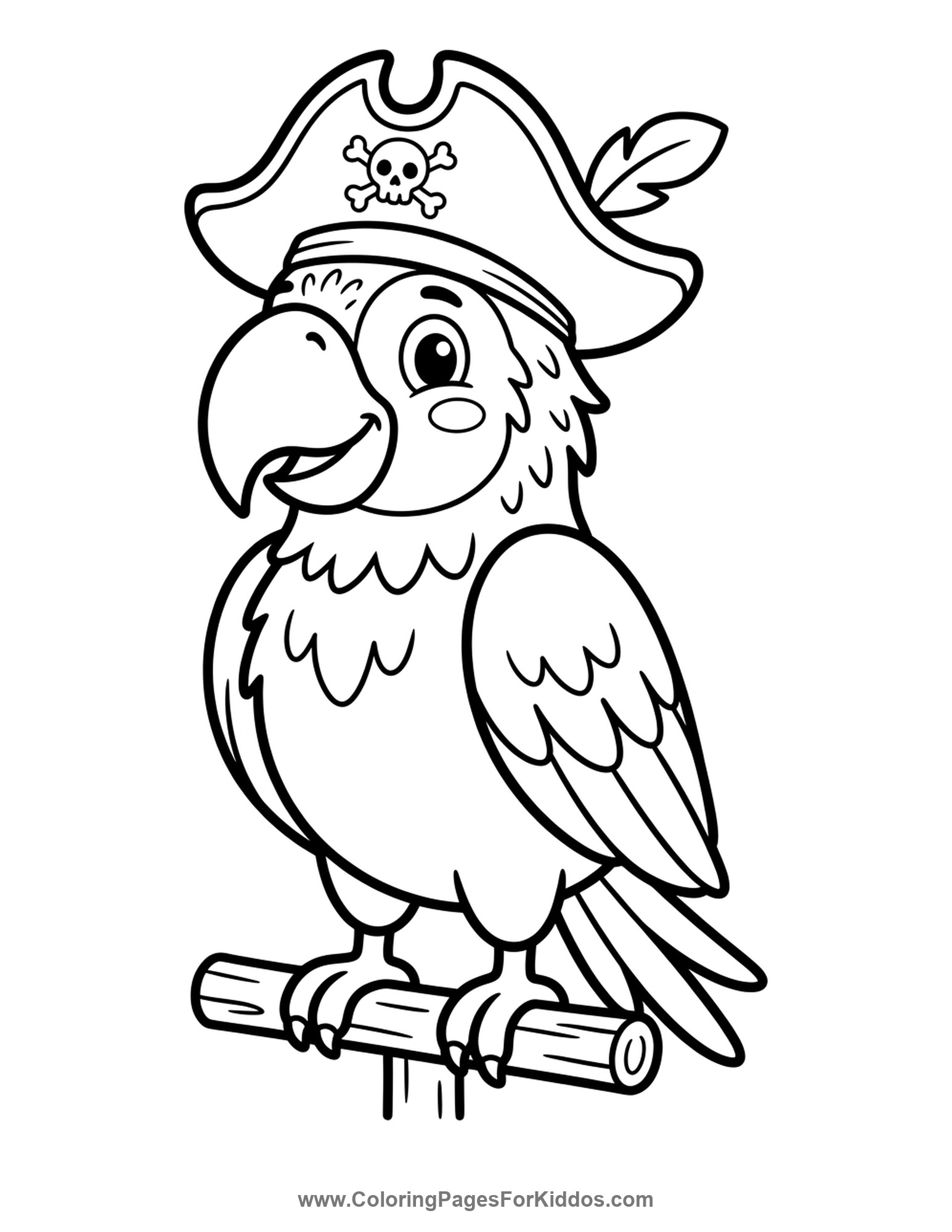 Parrot Wearing A Hat coloring page