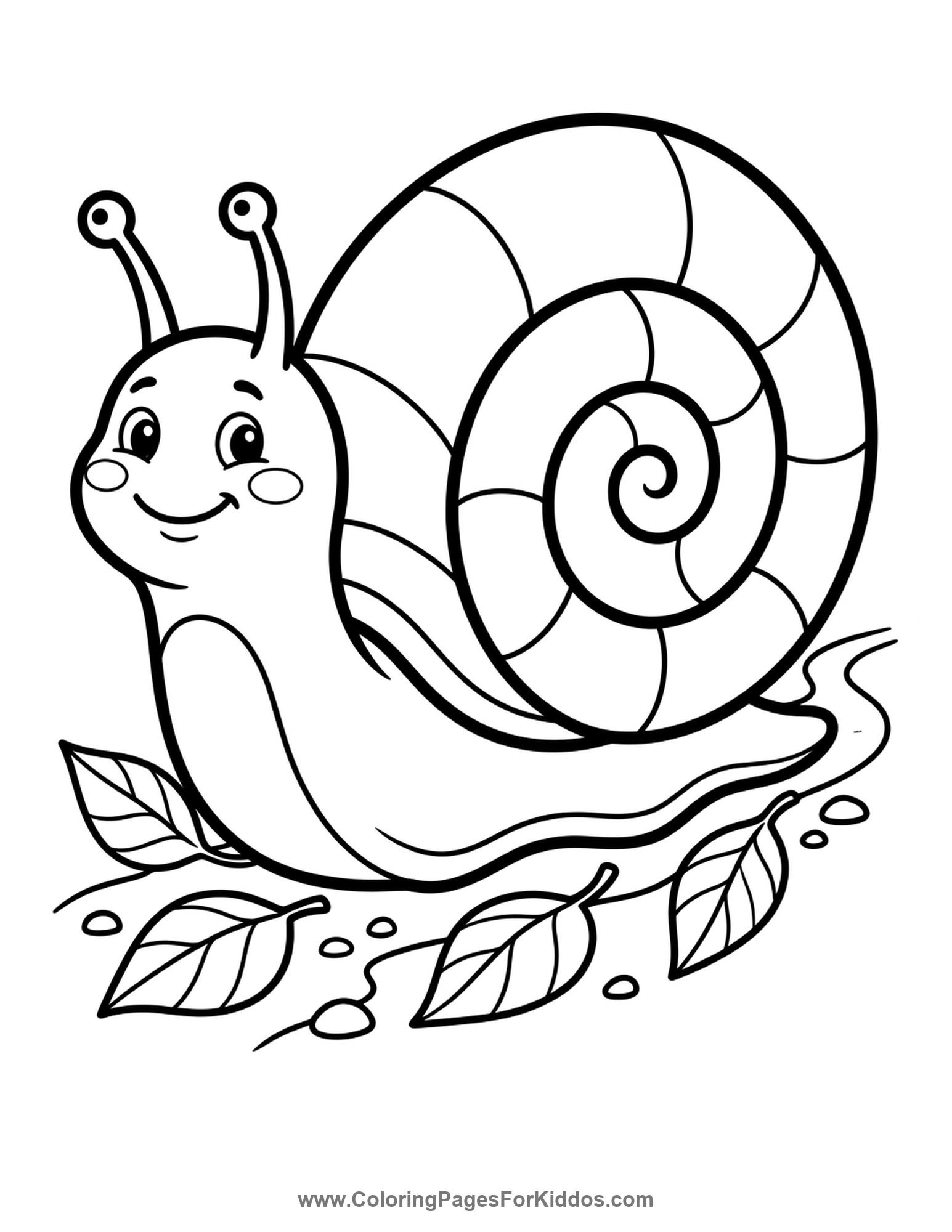 Snail With Swirly Shell coloring page