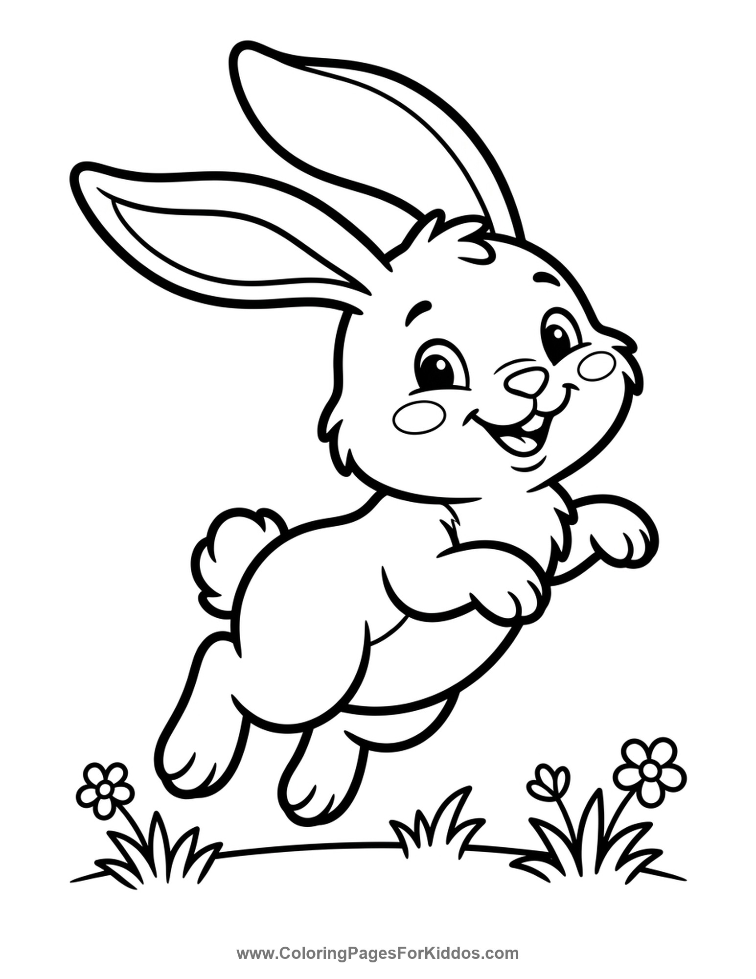 A Happy Hopping Bunny coloring page