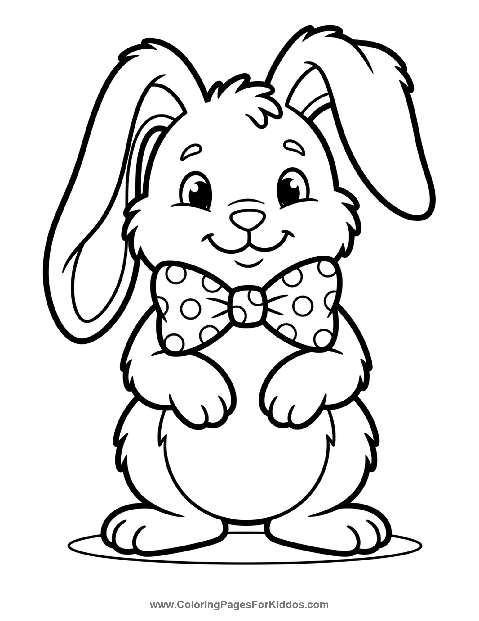 Bunny Wearing A Bowtie coloring page