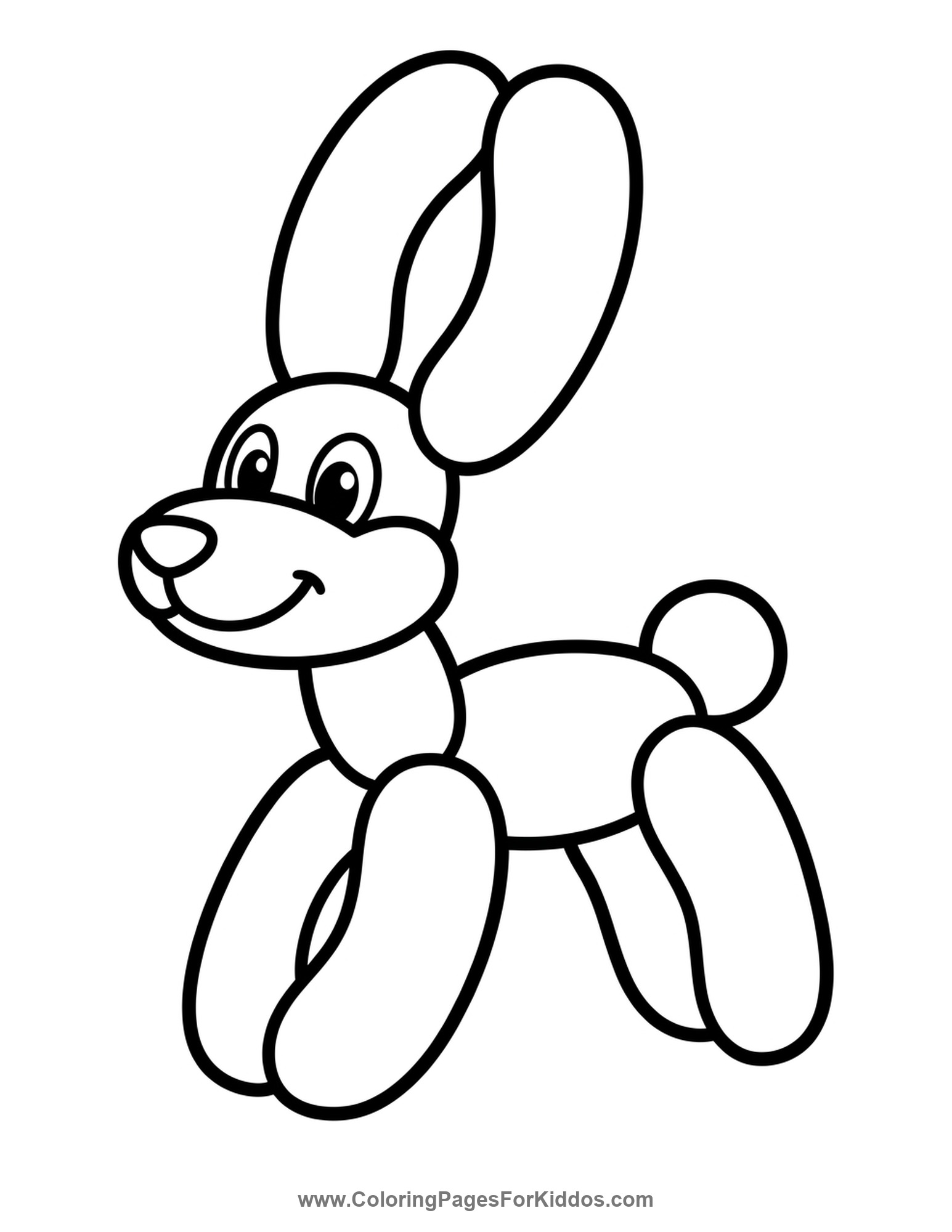 Funny Bunny Balloon Animal coloring page