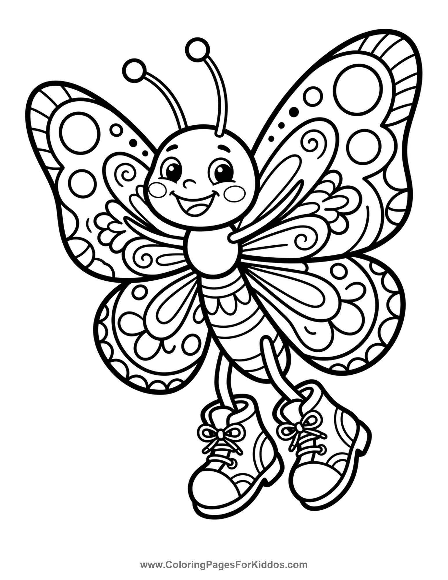 A Butterfly In Boots coloring page