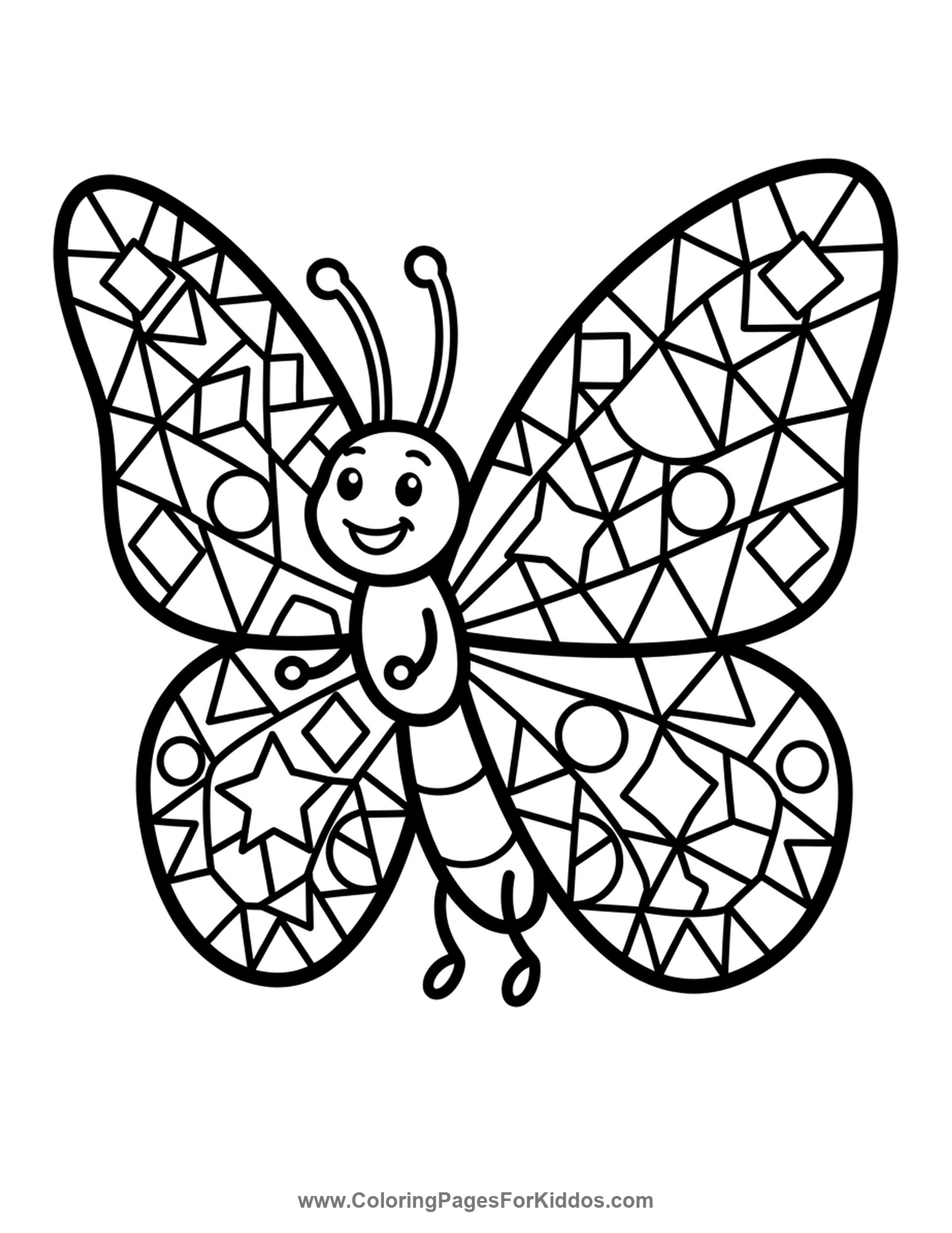 Stained Glass Wings coloring page