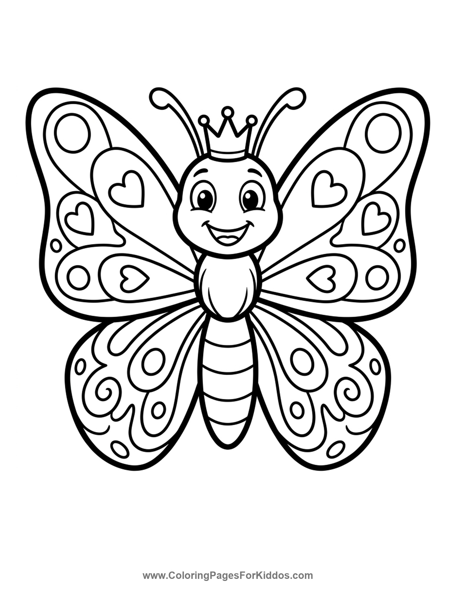 The Royal Butterfly King coloring page