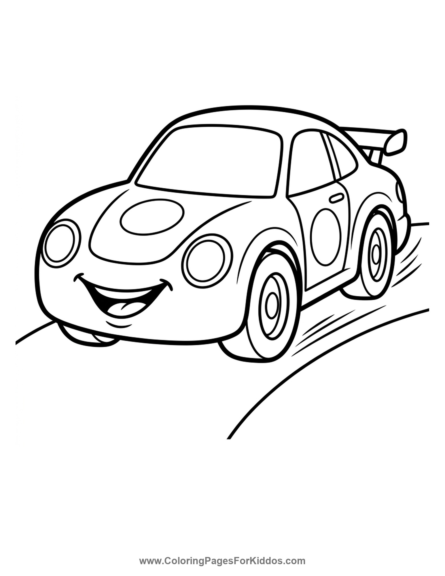 Car Drifting Around Corner coloring page