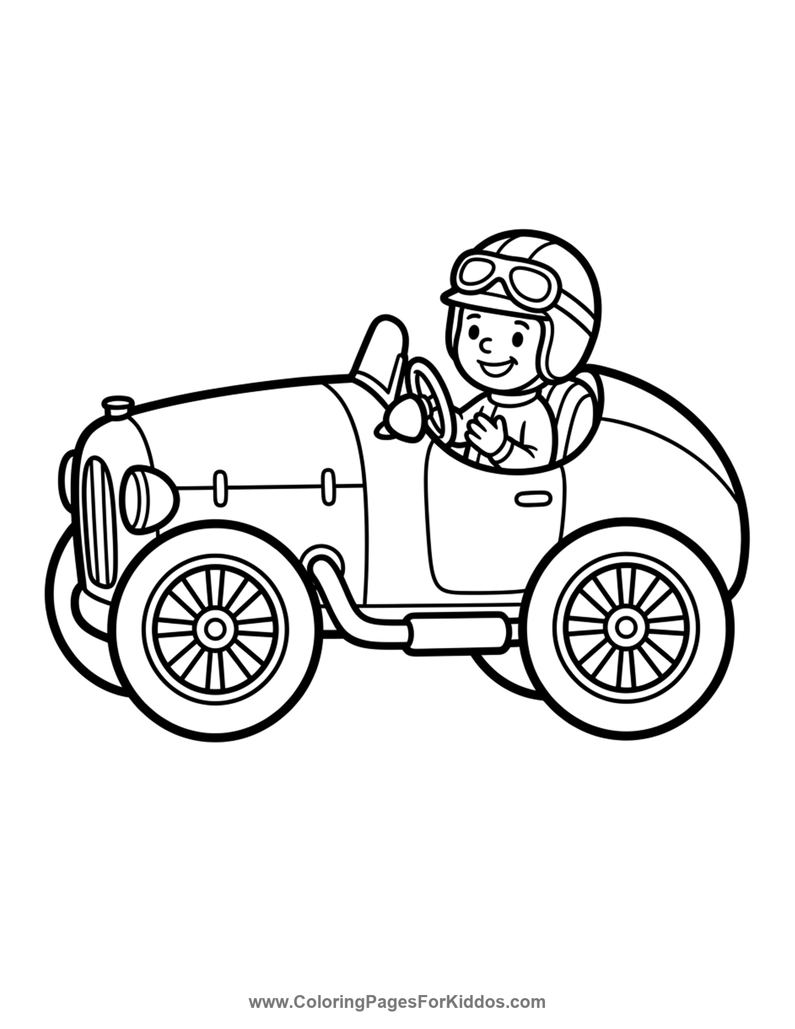 Classic Rounded Racer coloring page