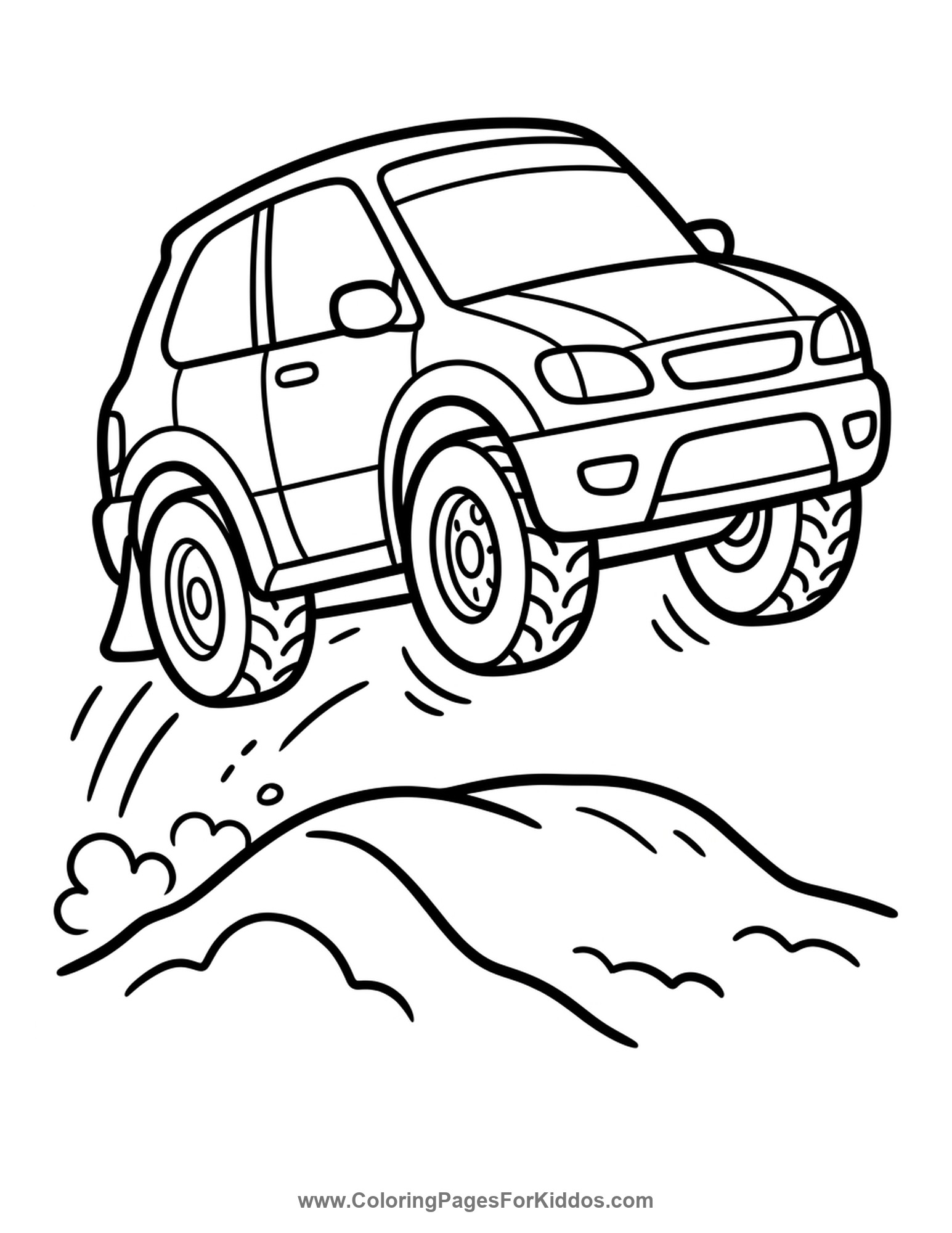 Jumping Rally Race Car coloring page