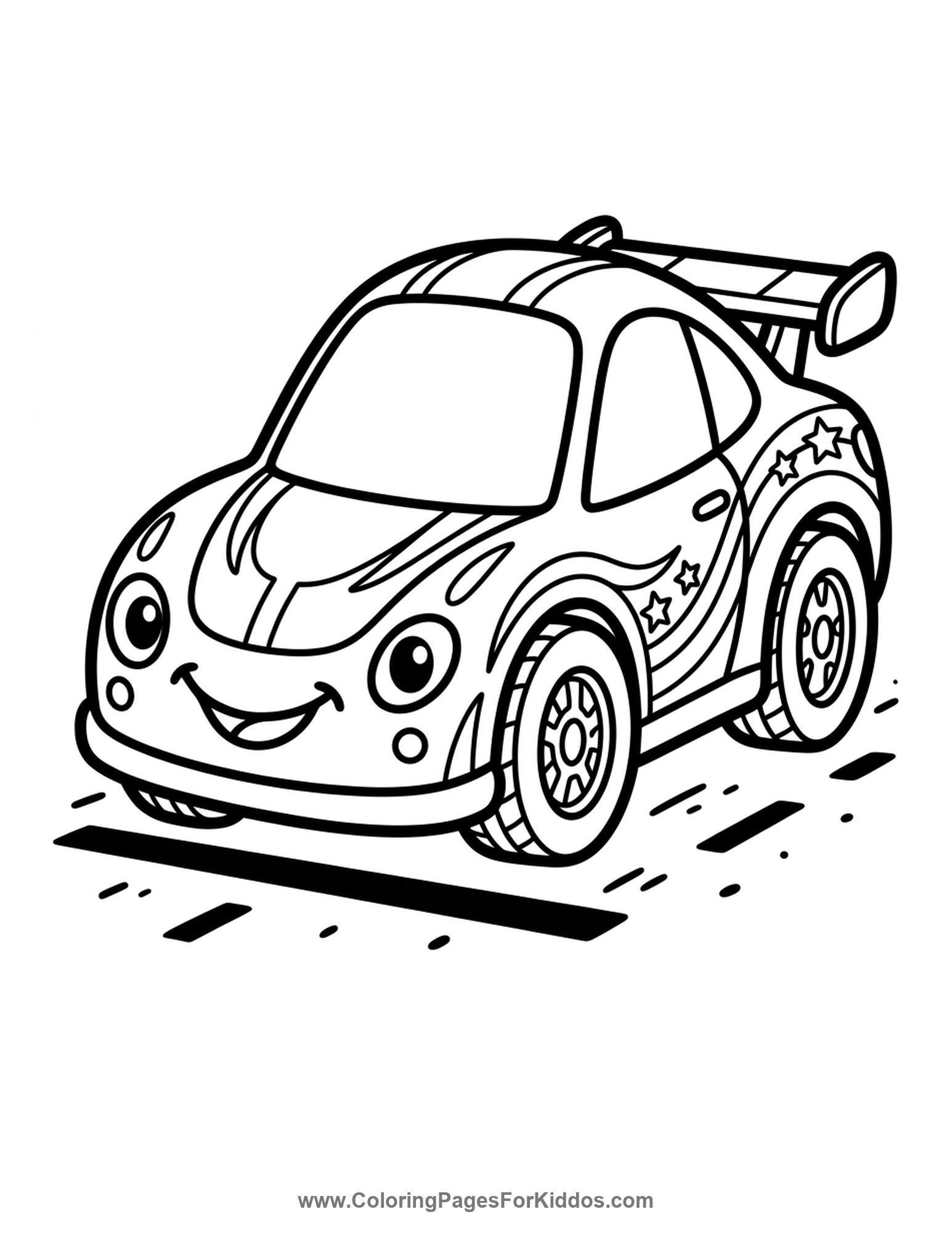 Race Car At Starting coloring page
