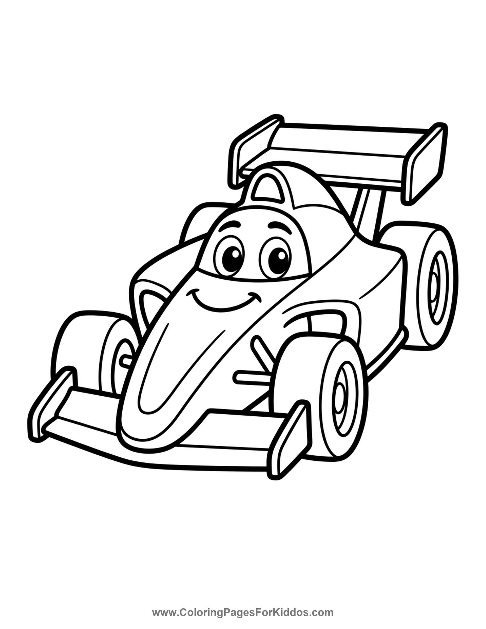 Sleek Grand Prix Racer coloring page
