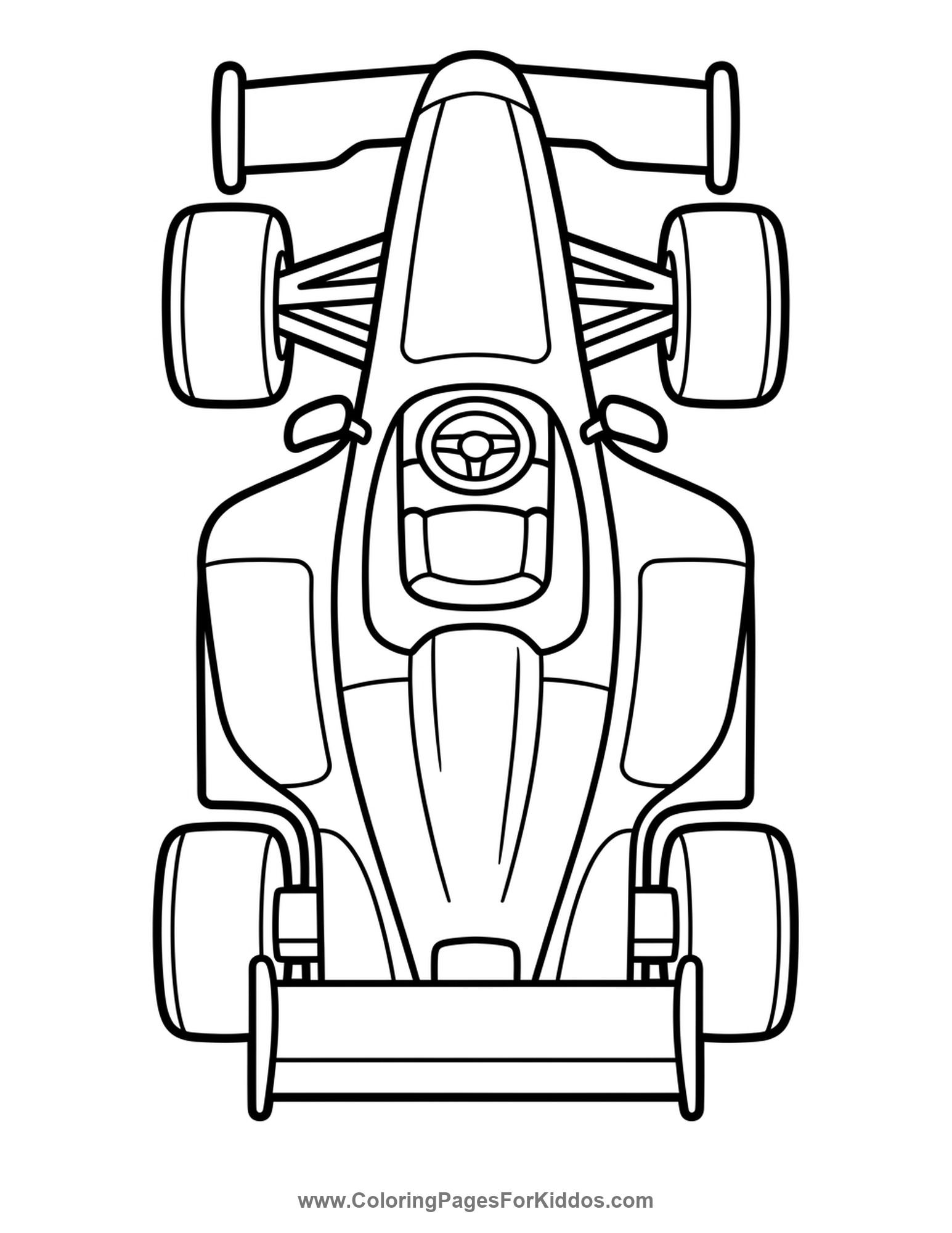 Top-Down View Of Car coloring page