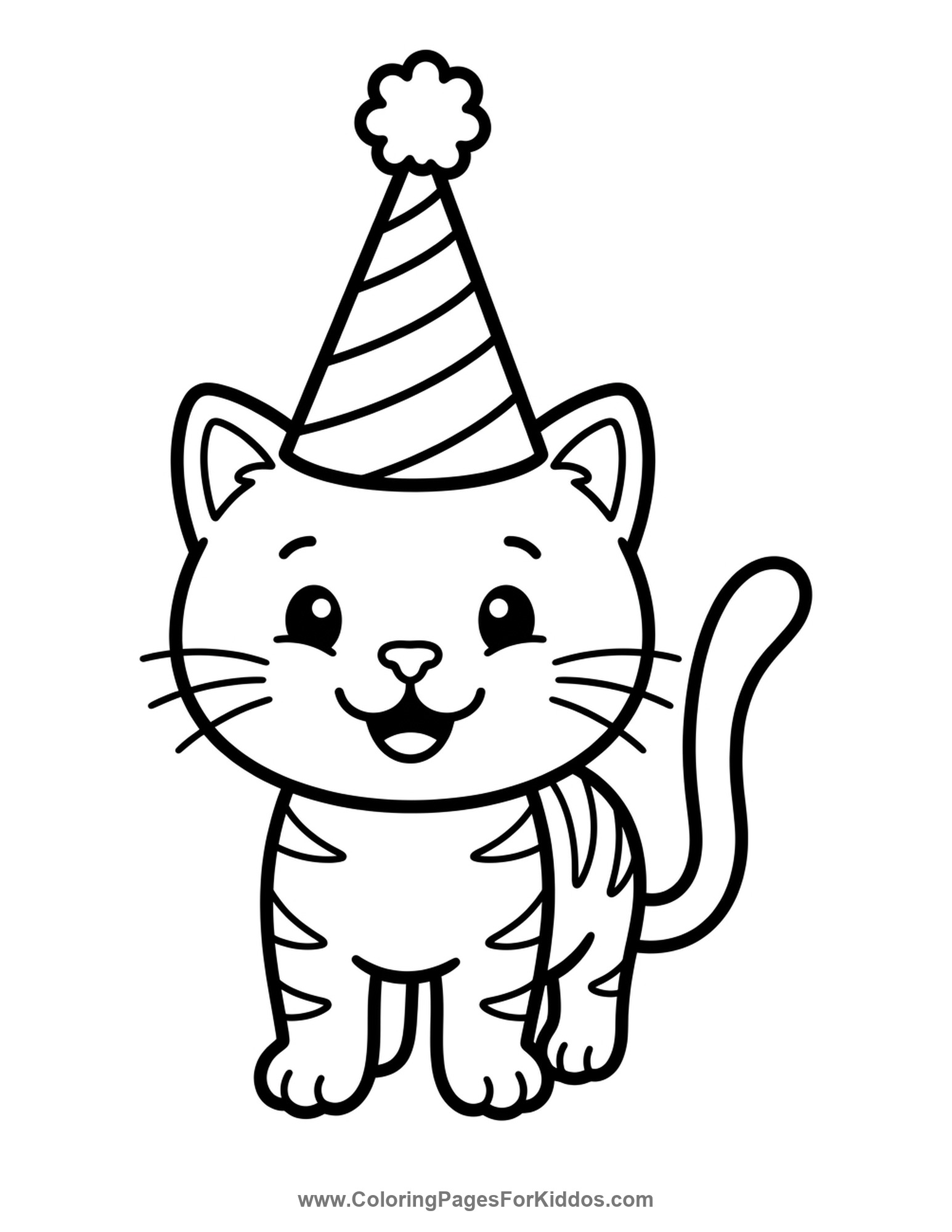Silly Cat In A Hat coloring page