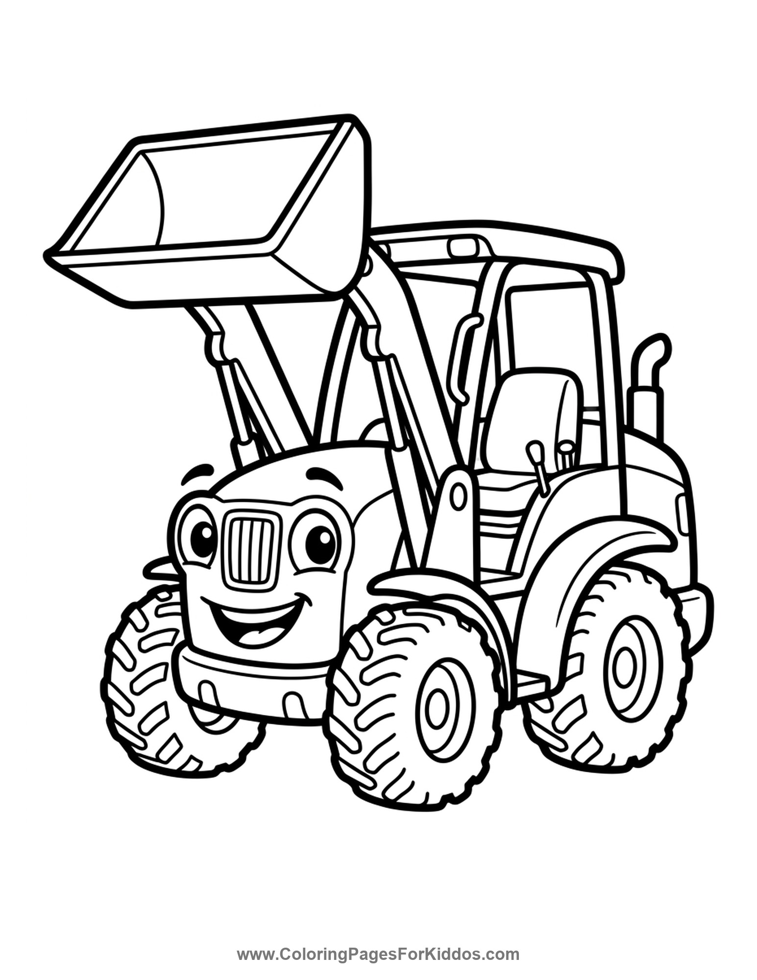 Cute Little Skid-Steer Loader coloring page
