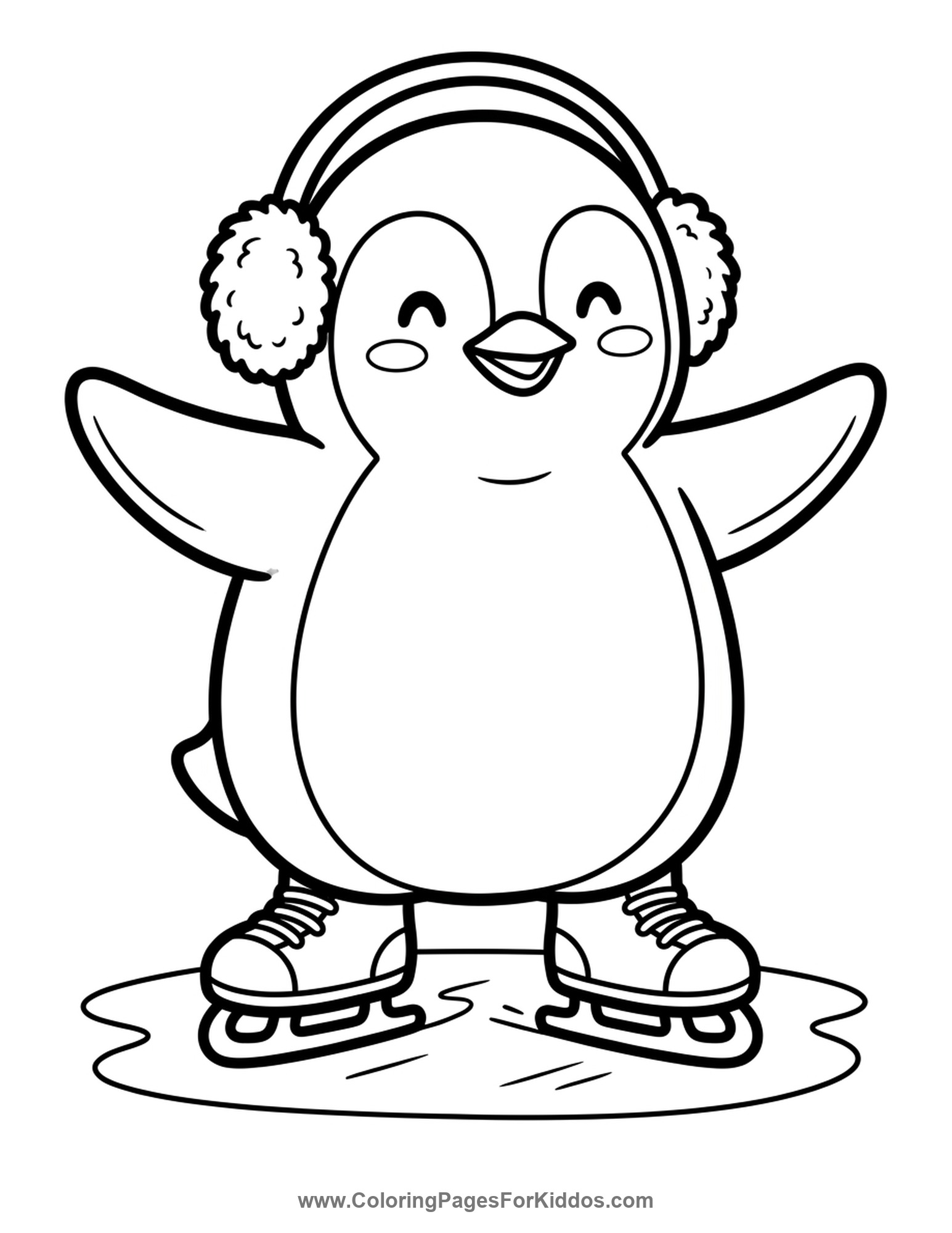 Ice Skating Penguin Pal coloring page