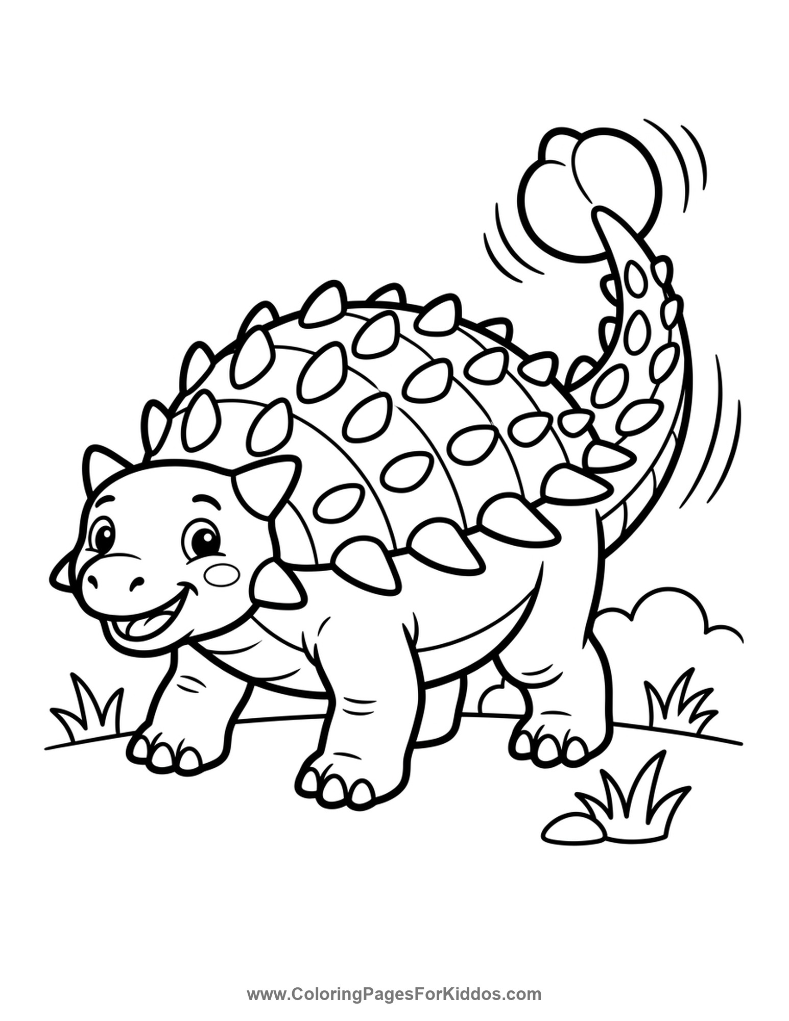 Ankylosaurus Wagging Its Tail coloring page