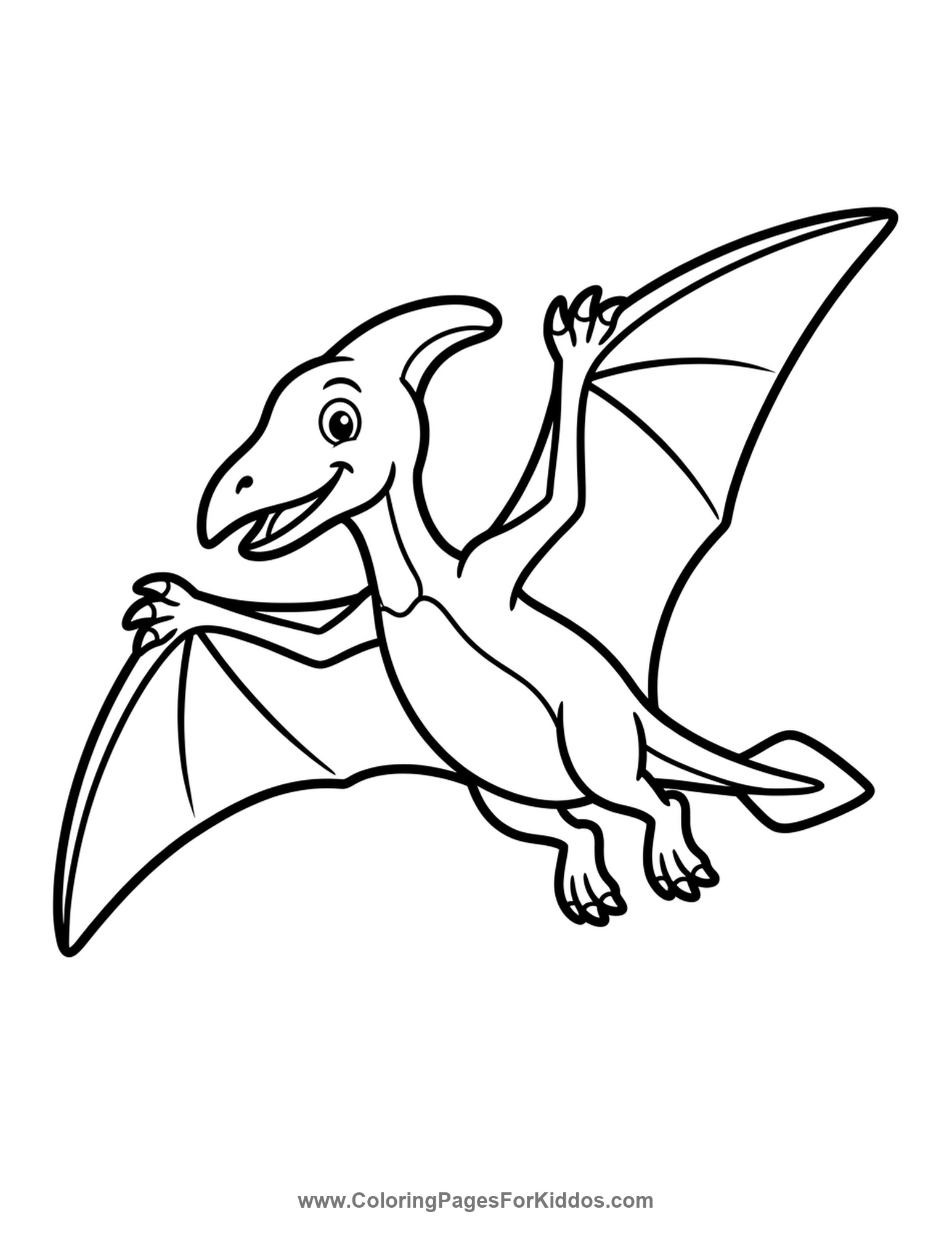 Soaring Pterodactyl Friend coloring page