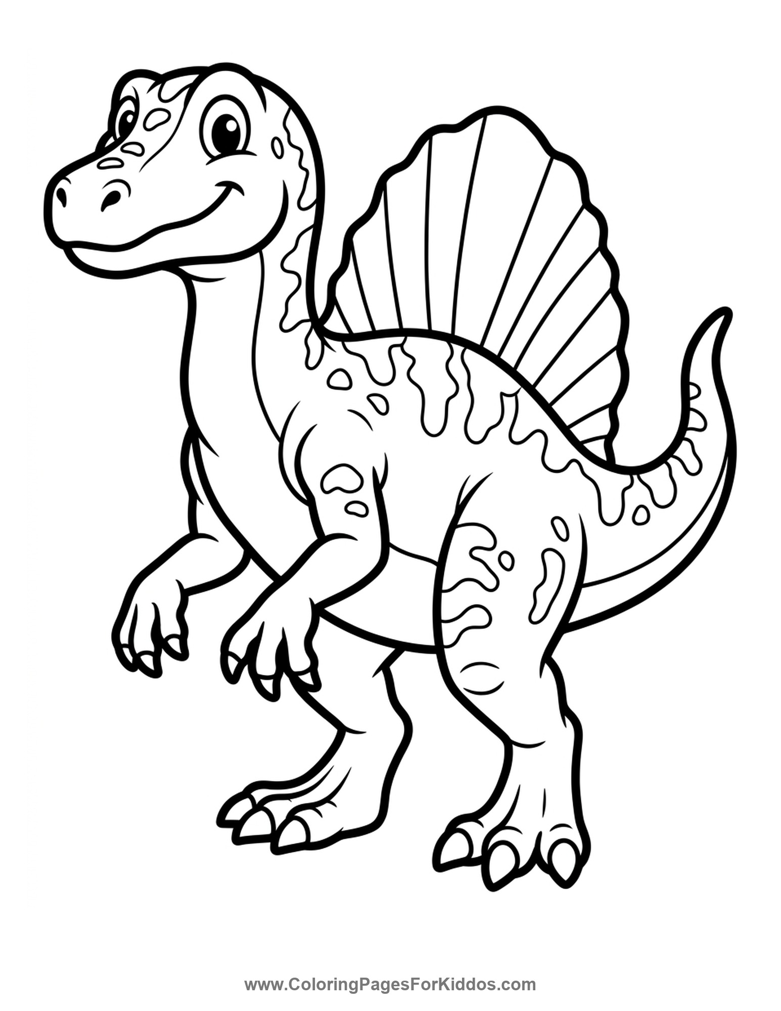Spinosaurus Showing Its Sail coloring page