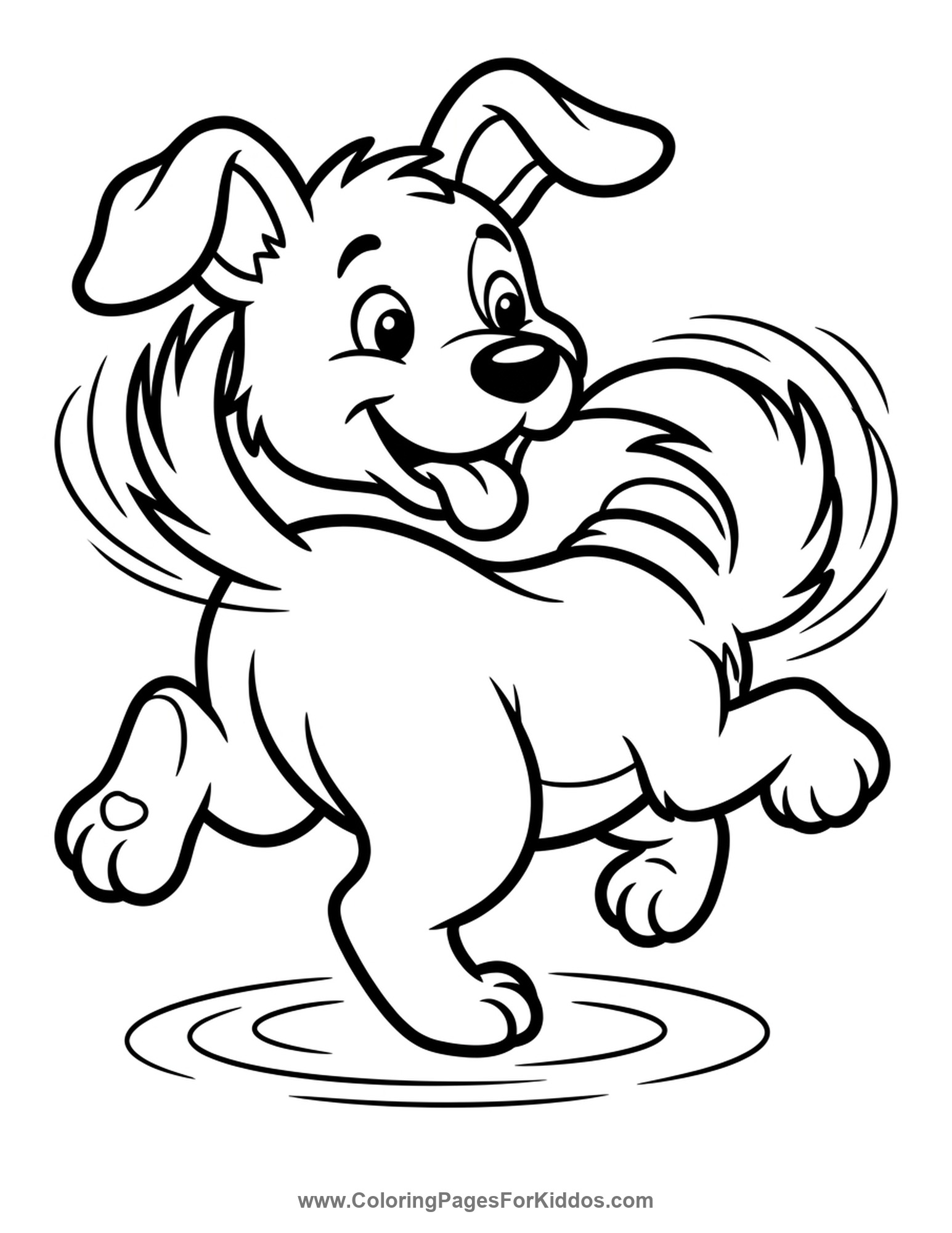 Puppy Chasing Its Tail coloring page