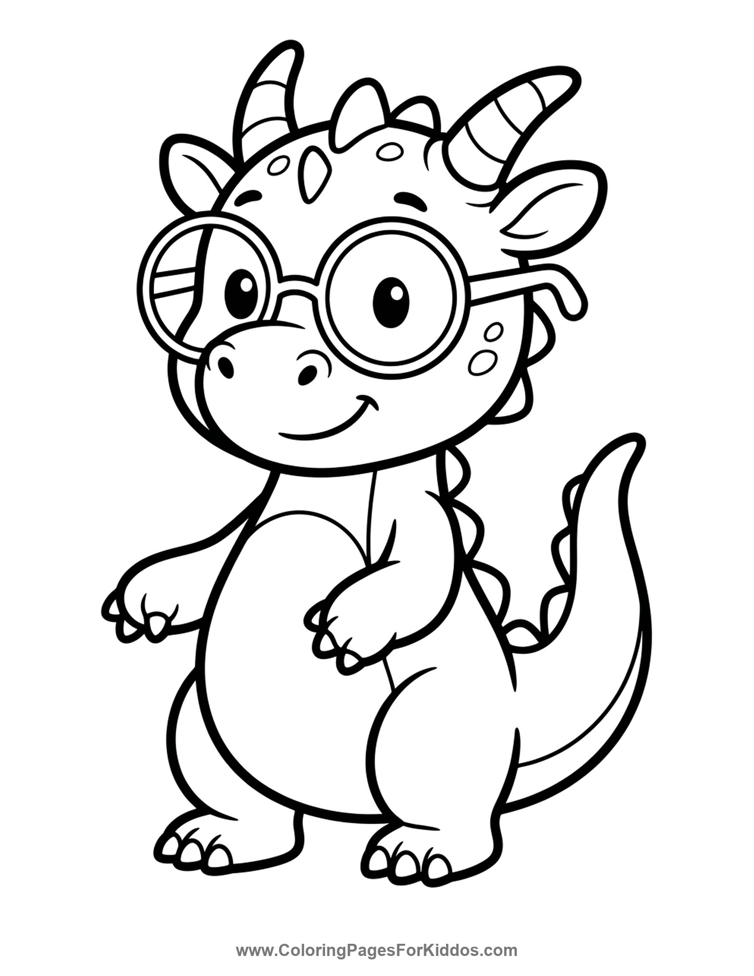 Dragon Wearing Big Glasses coloring page