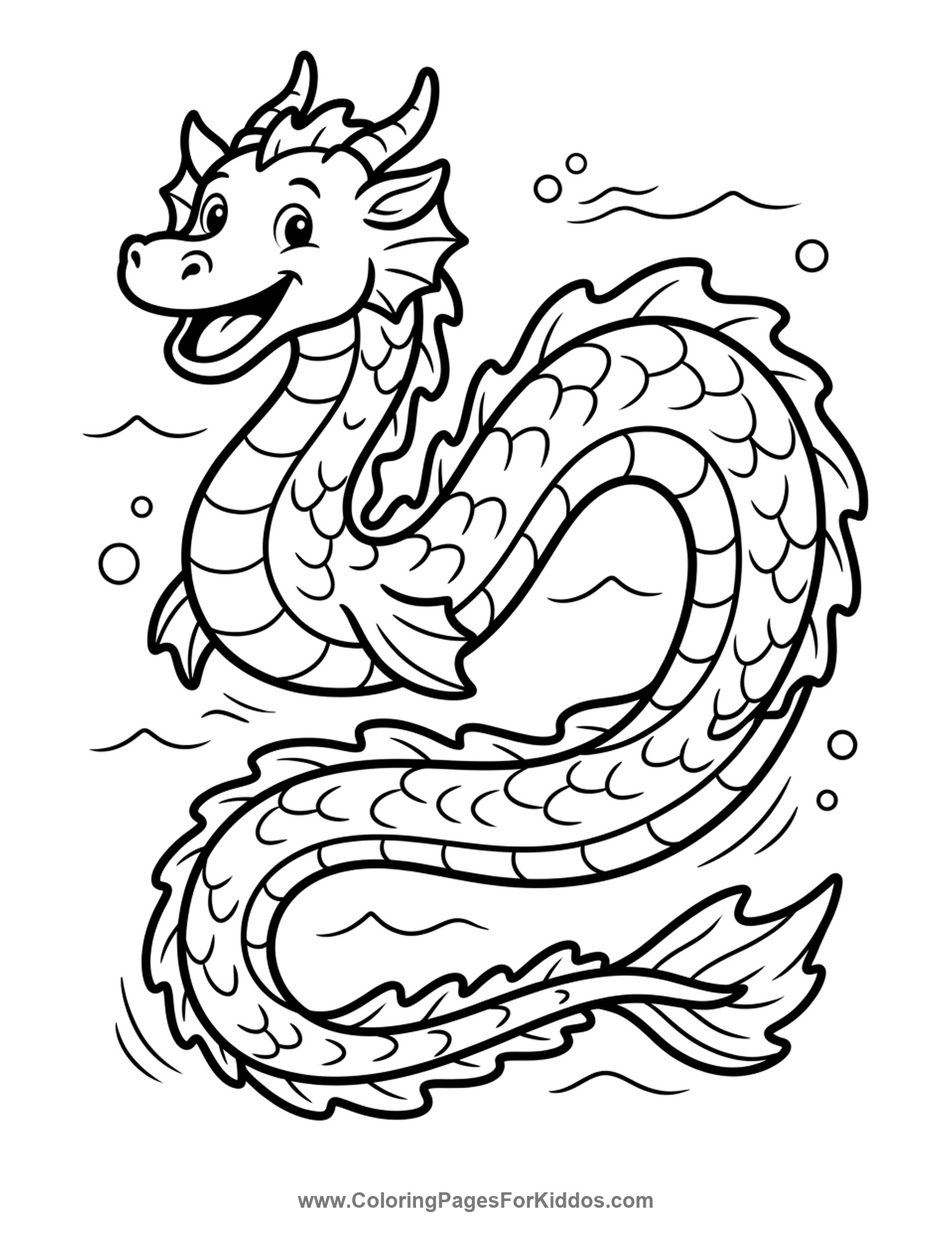 Friendly Sea Dragon coloring page