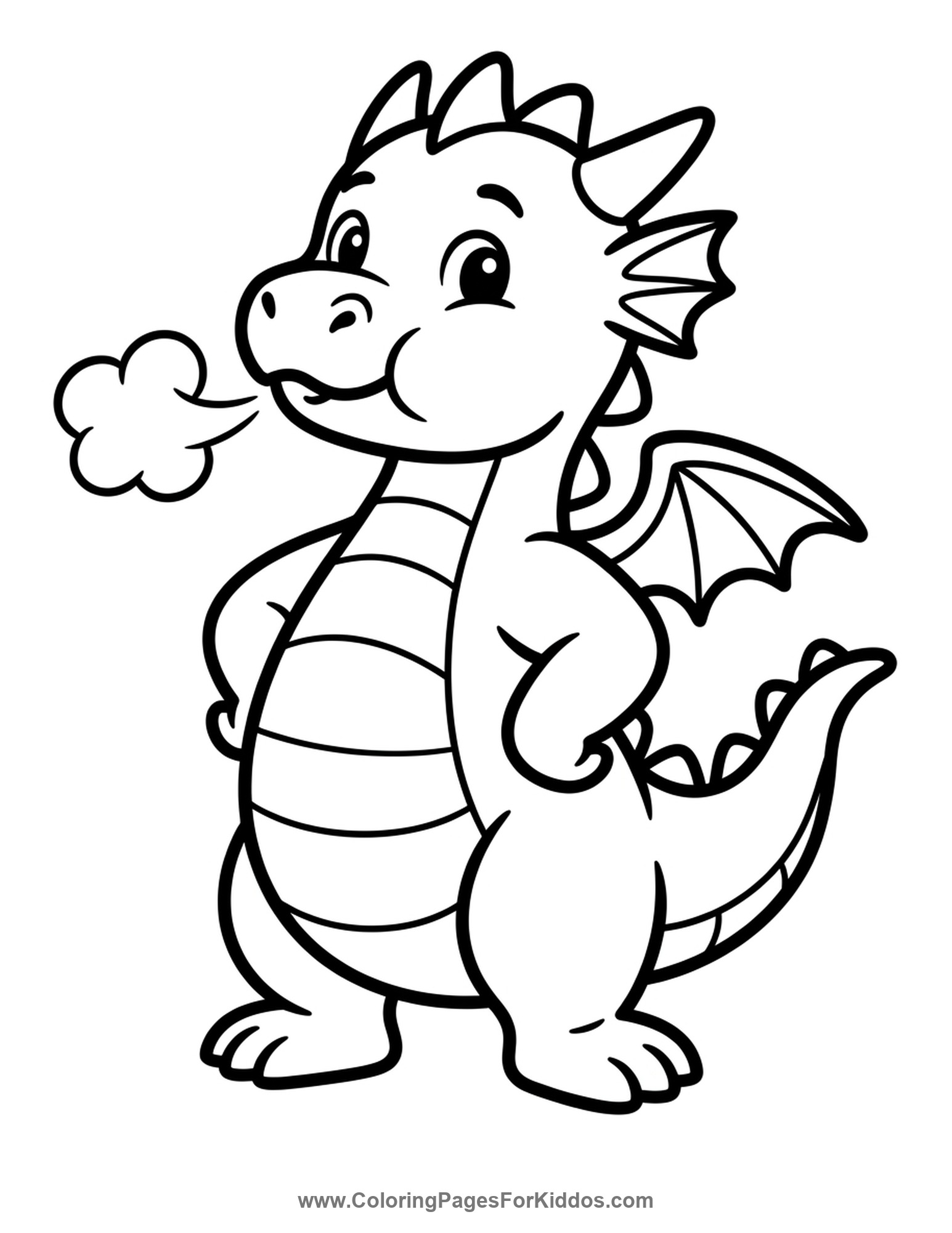Tiny Dragon's Cute Roar coloring page
