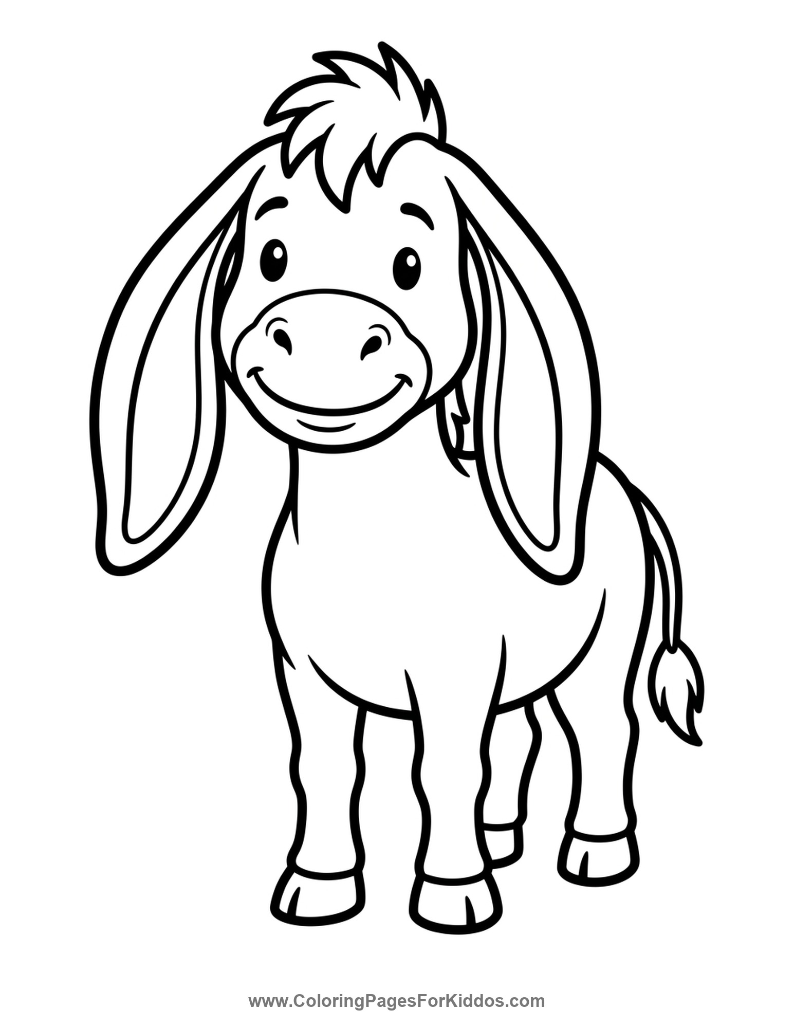 Donkey With Long Ears coloring page