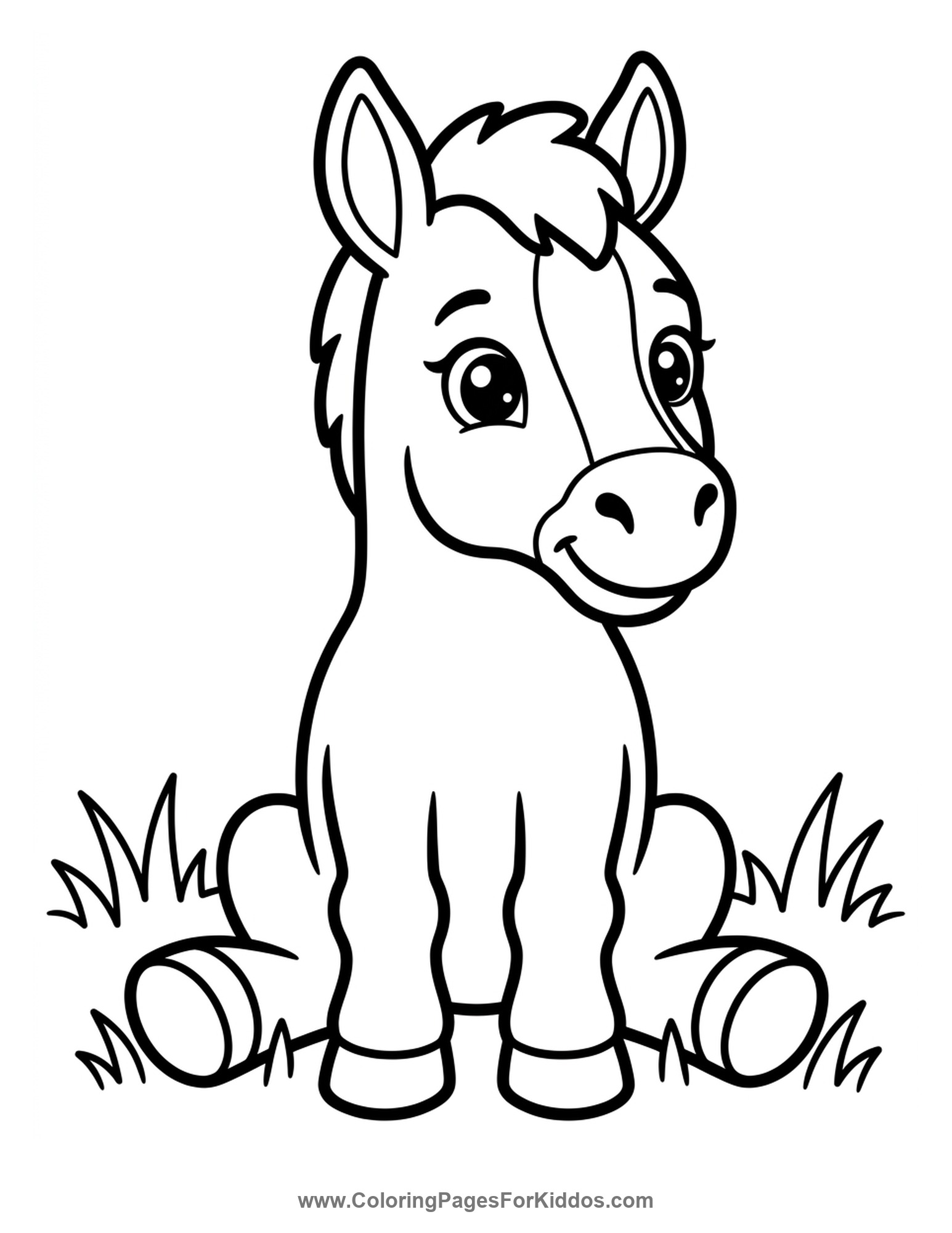 Cute Little Baby Foal coloring page