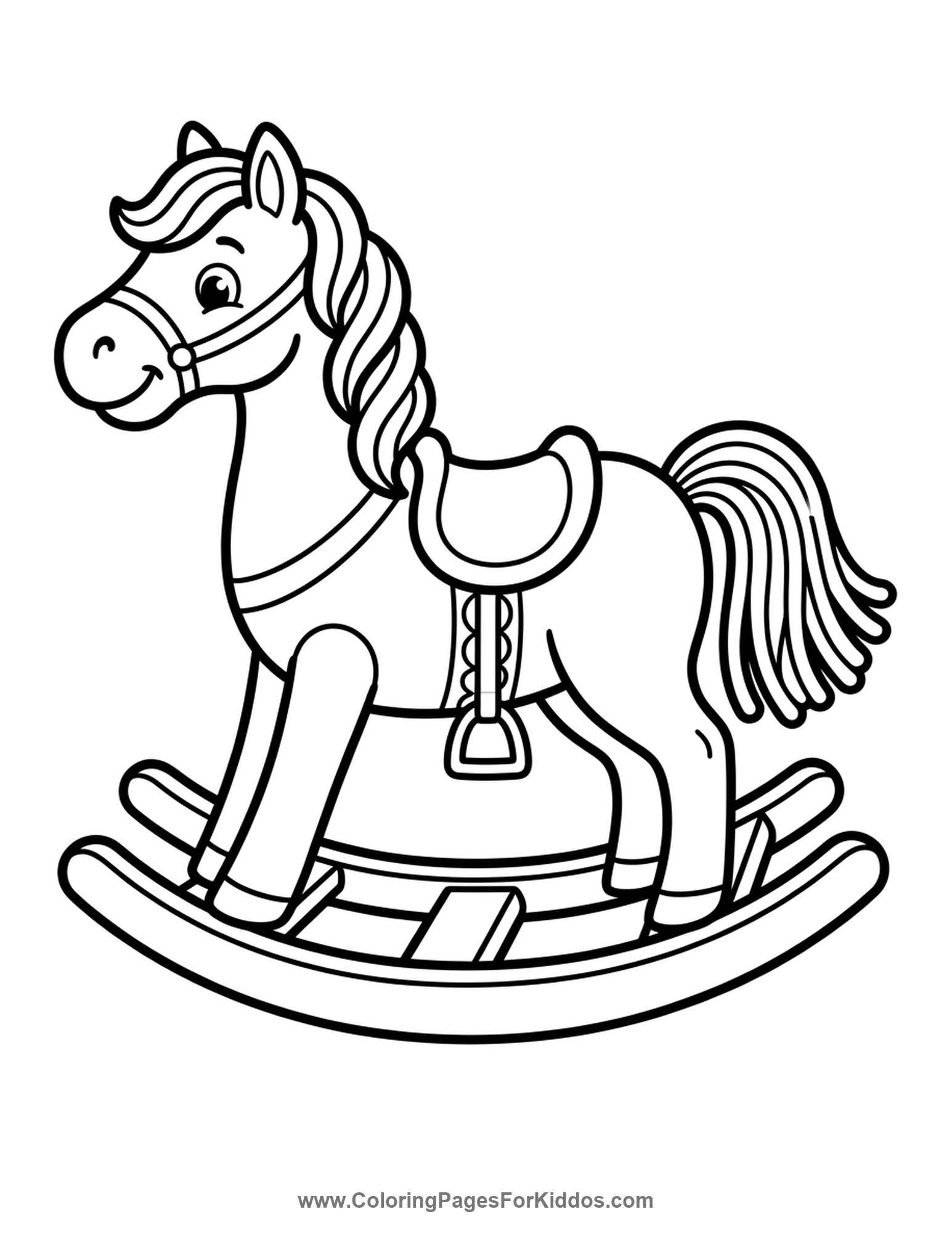 Funny Rocking Horse Toy coloring page