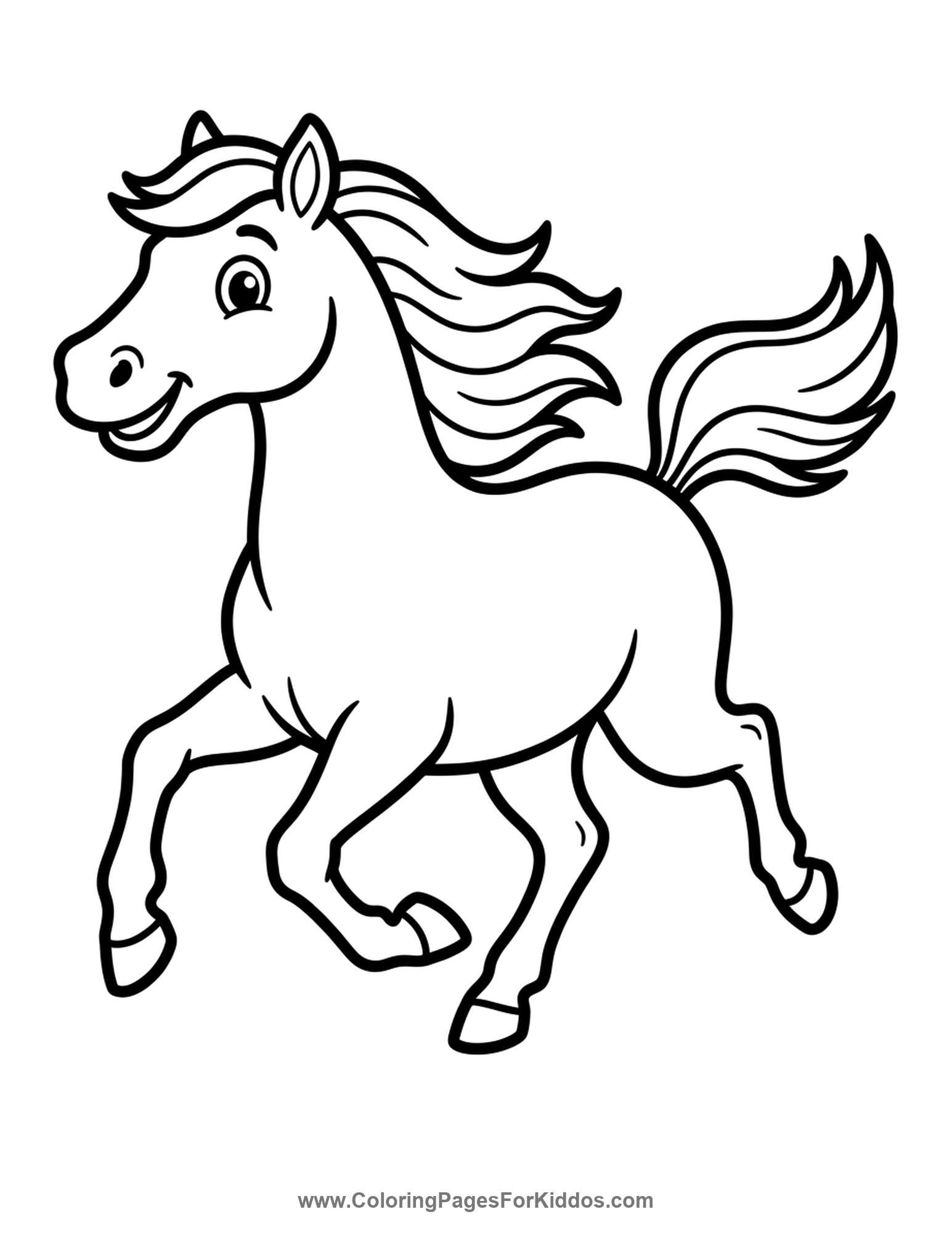 Happy Galloping Horse coloring page