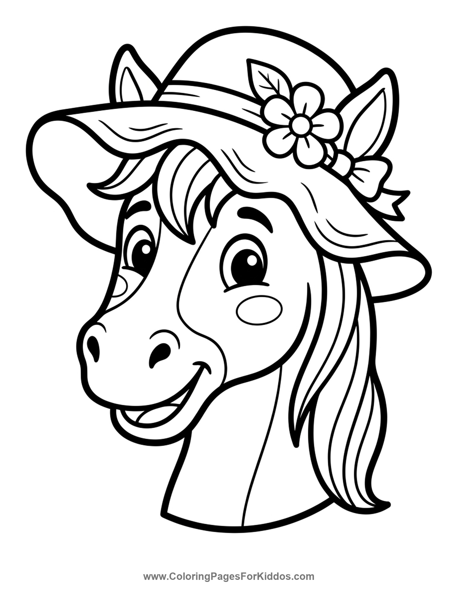 Horse Wearing A Hat coloring page