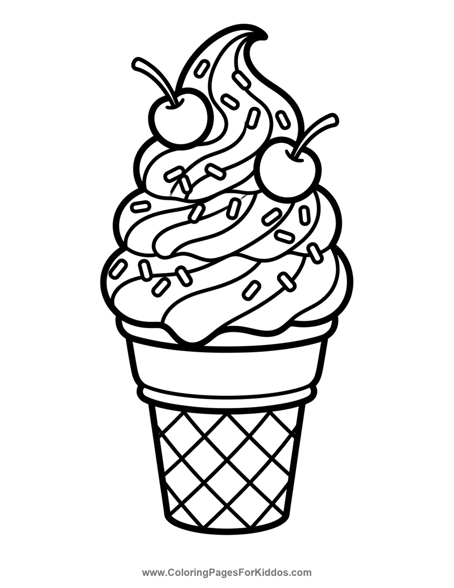 Tall Swirly Soft Serve coloring page