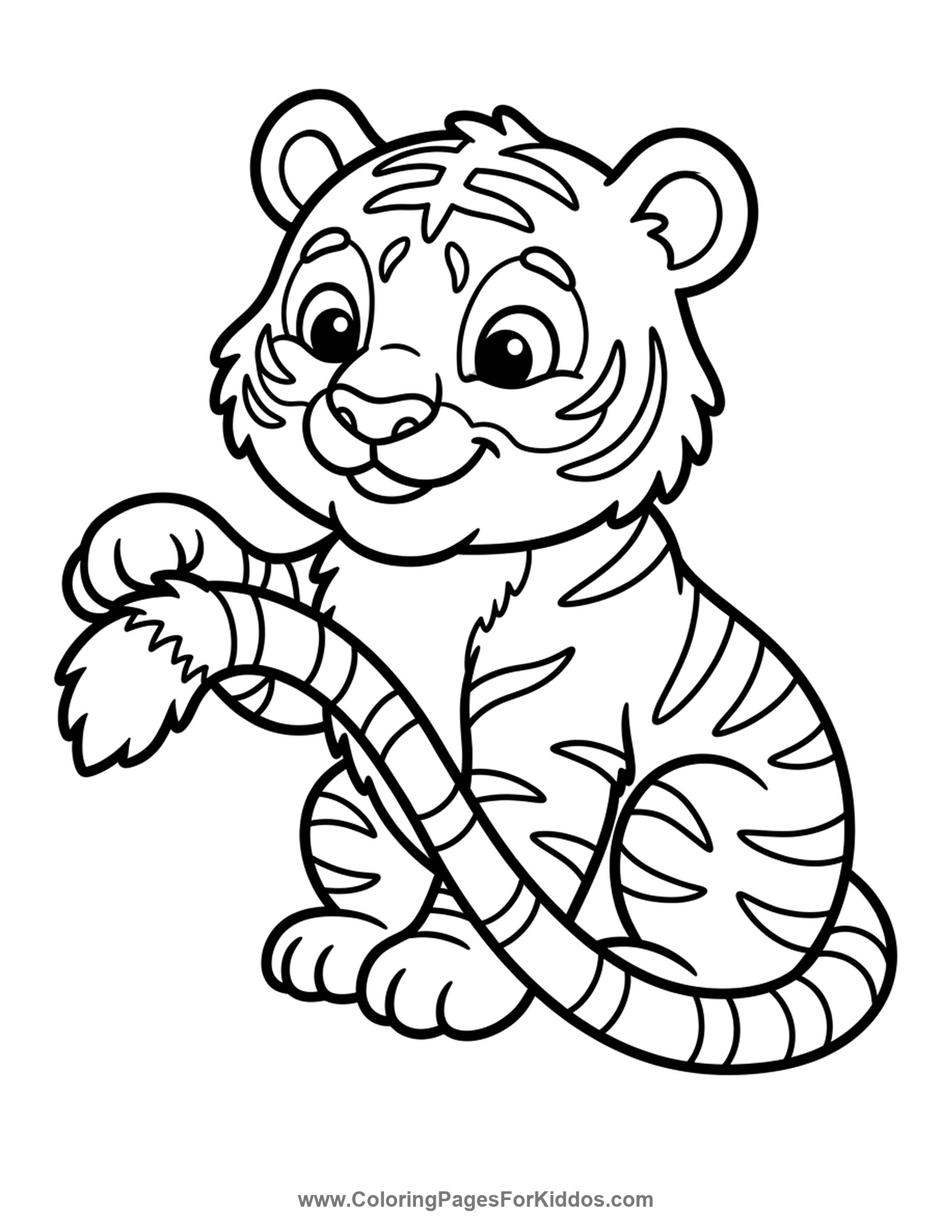 Playful Little Tiger Cub coloring page