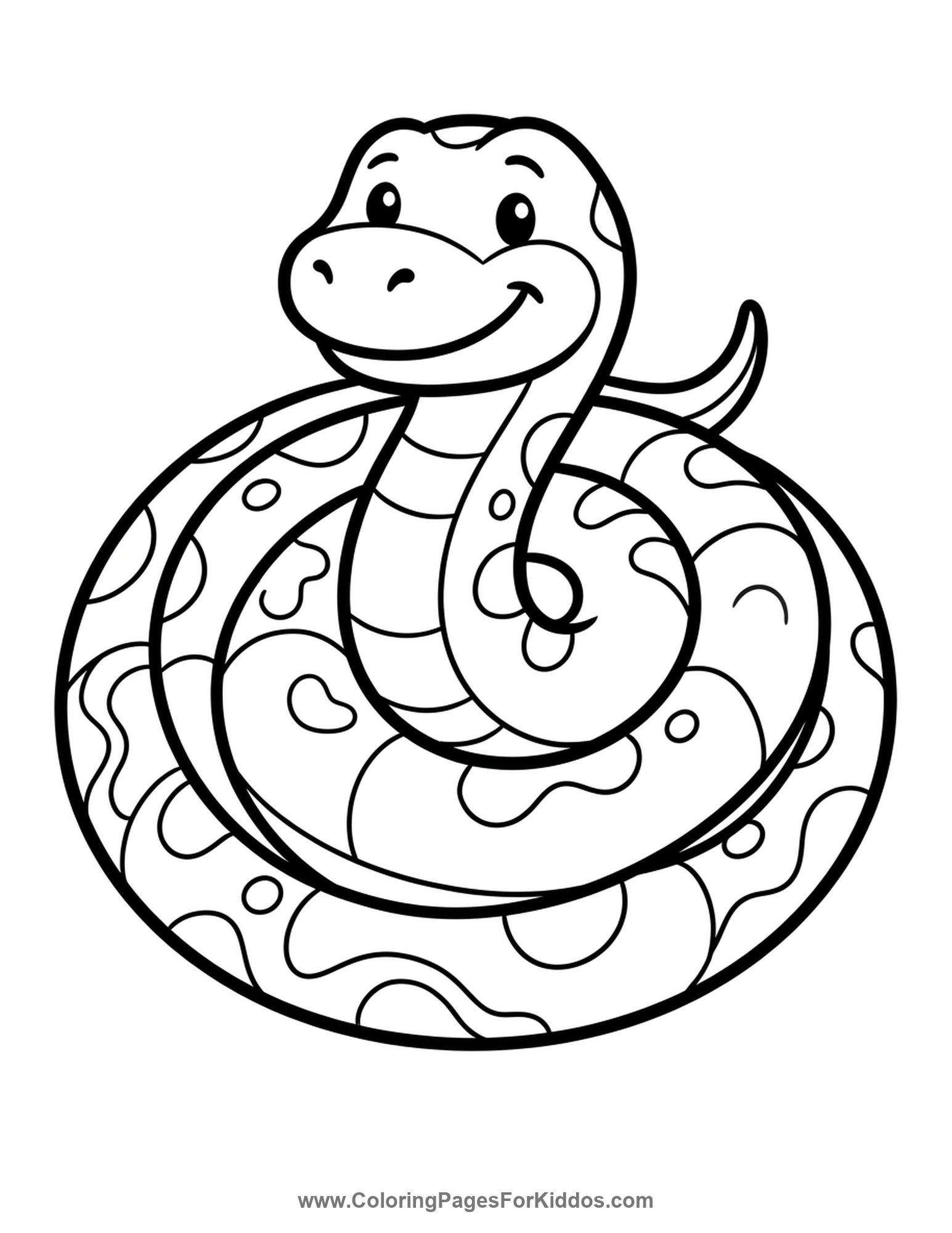 Silly Coiled Snake coloring page