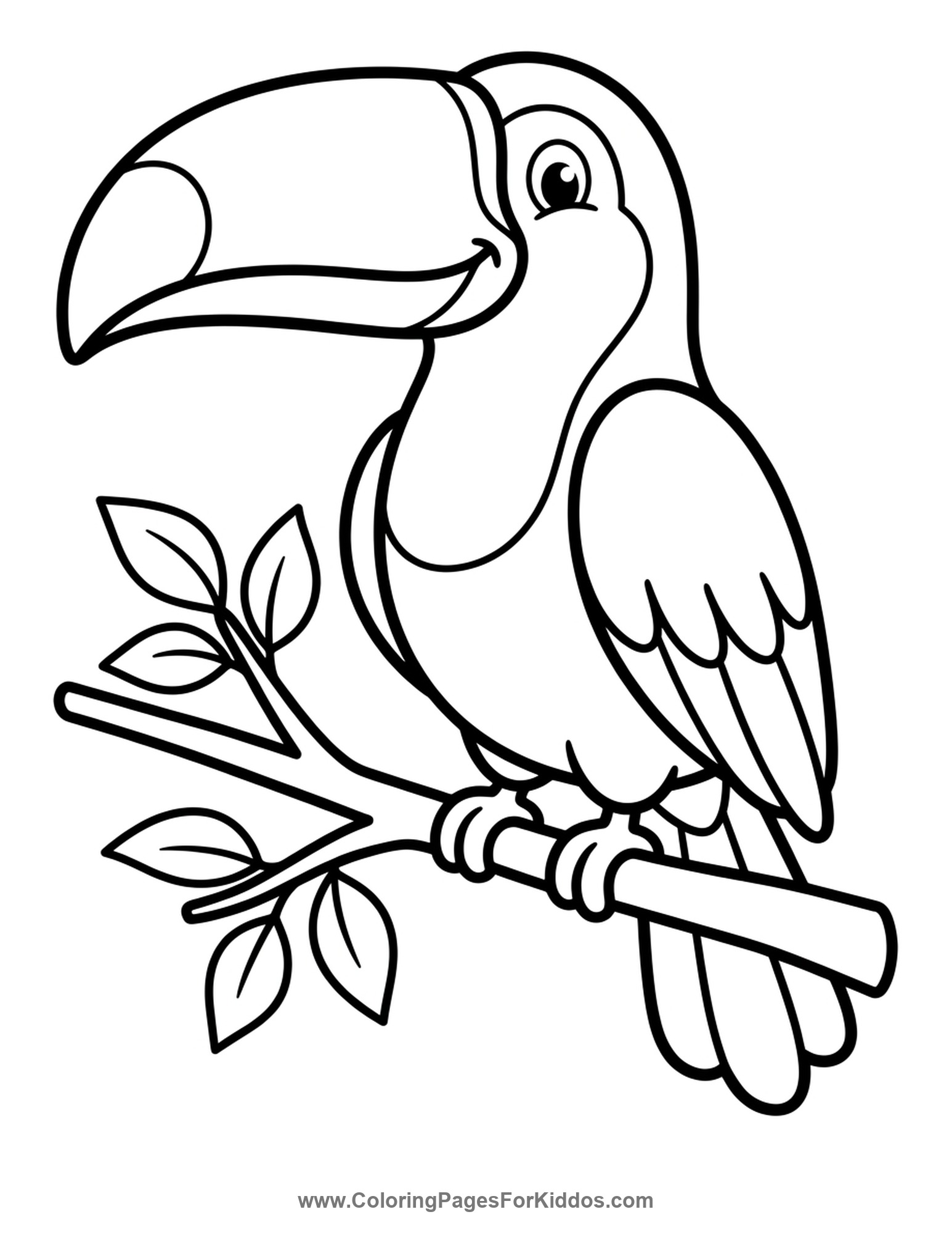 Toucan On A Branch coloring page
