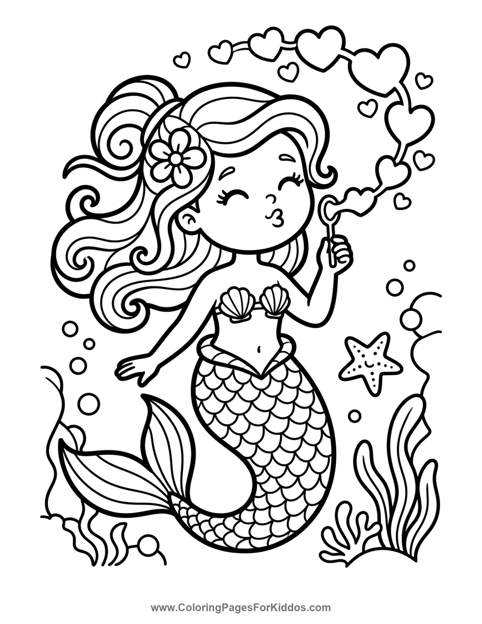 Blowing Bubble Kisses coloring page