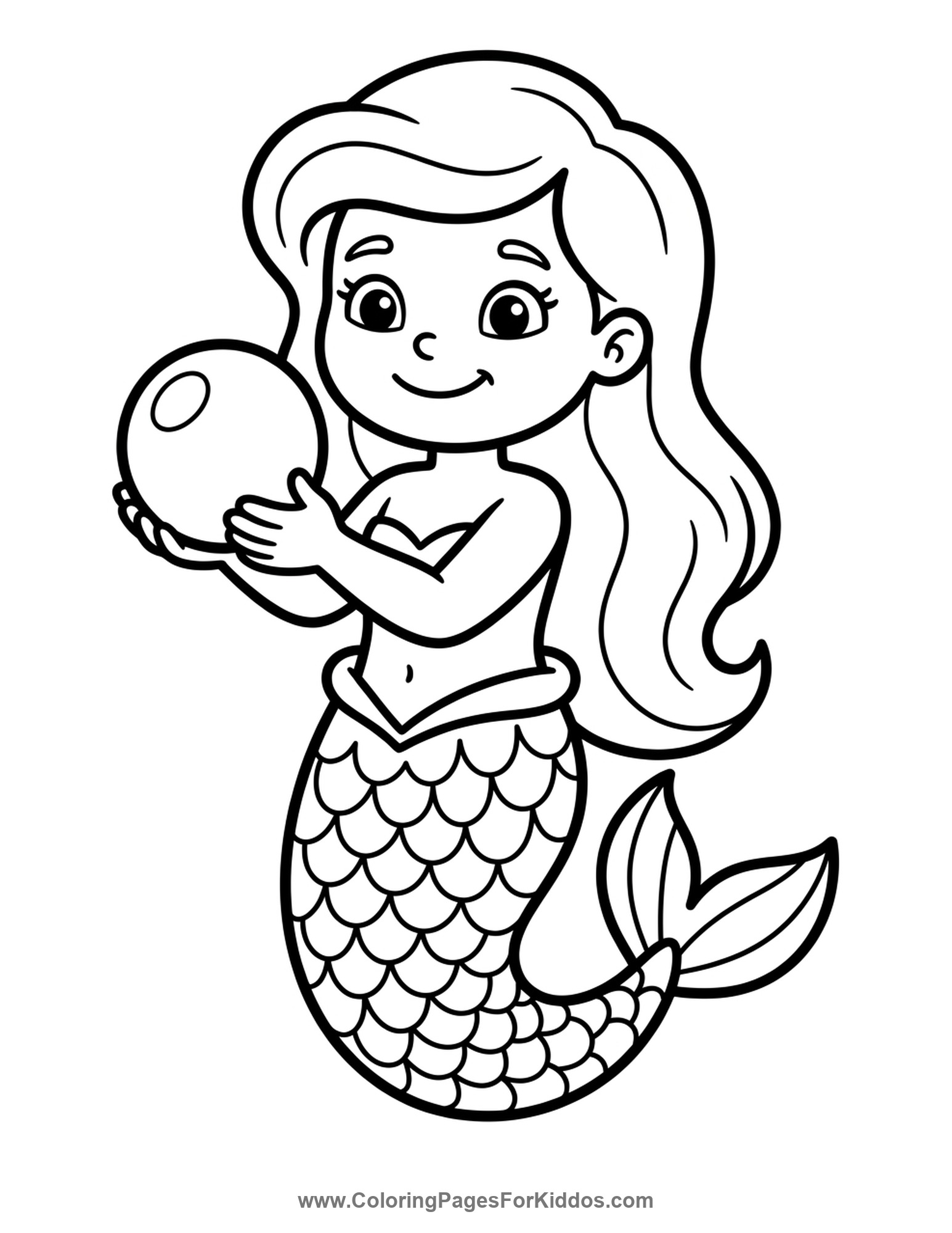 Mermaid With A Pearl coloring page