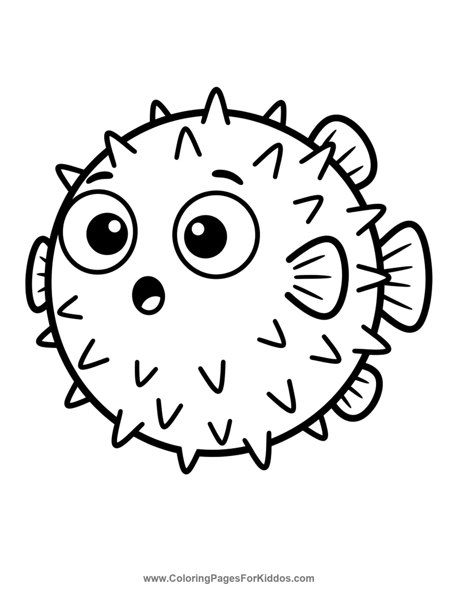 Puffy Round Pufferfish coloring page
