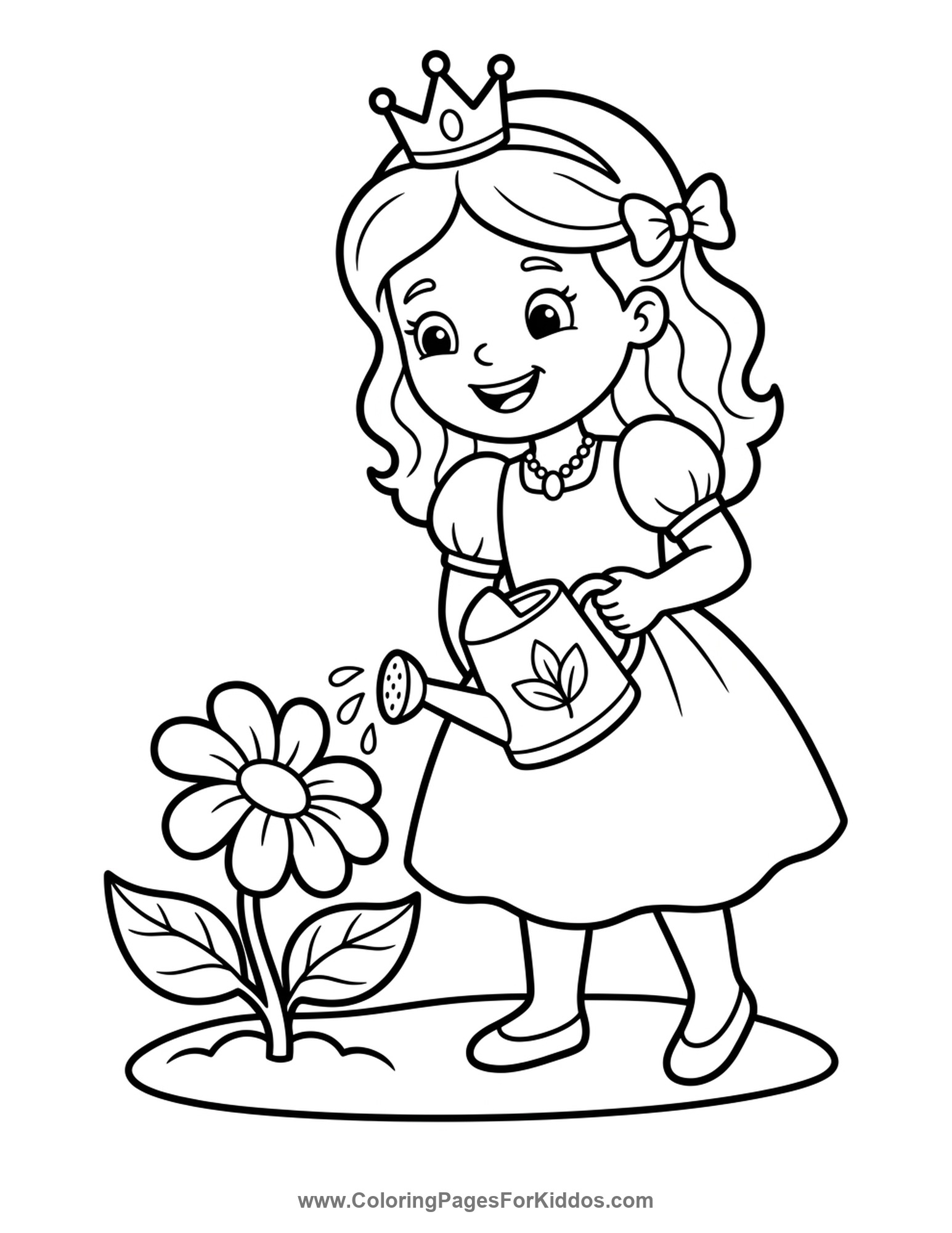 A Princess In The Garden coloring page