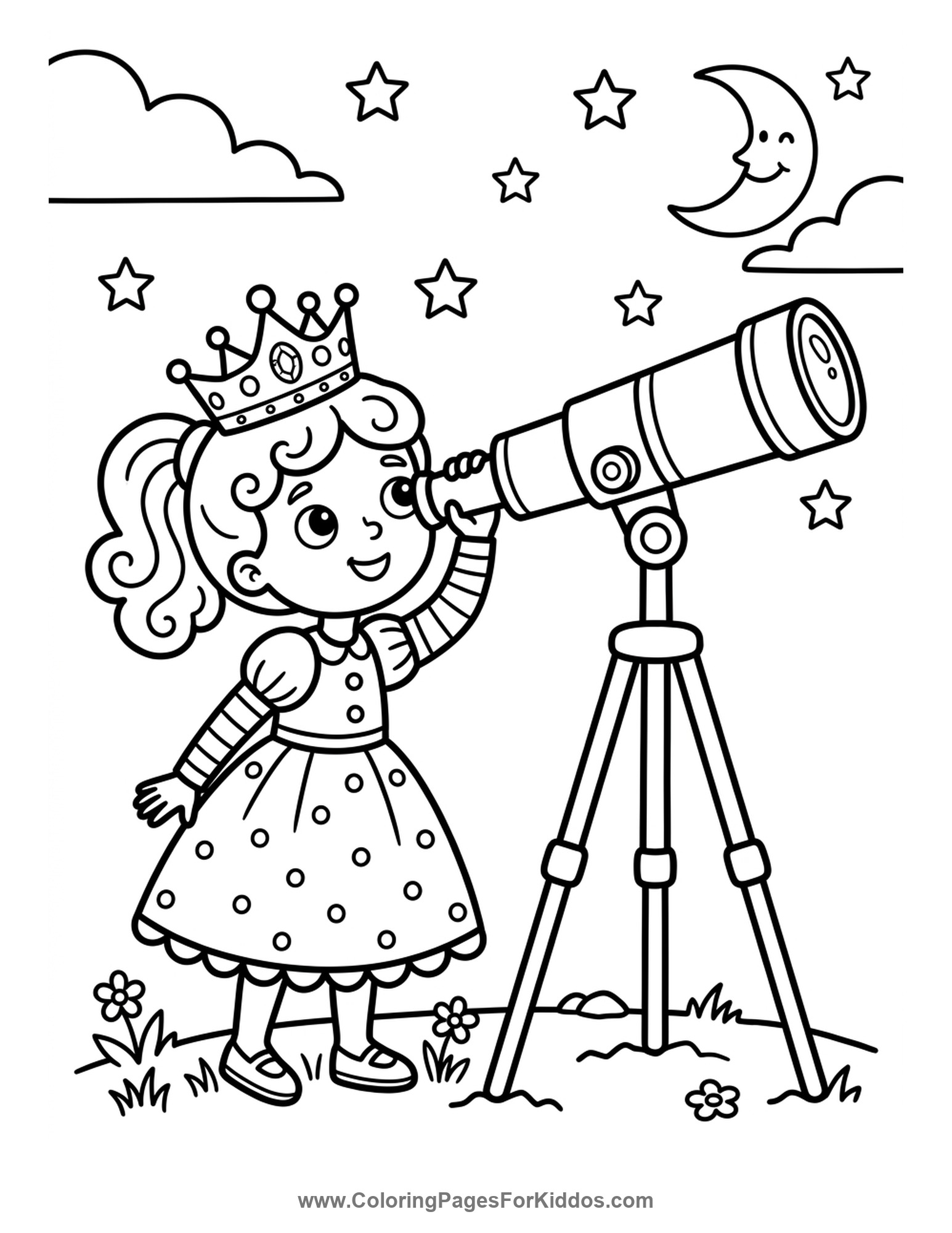 Stargazing Explorer Princess coloring page