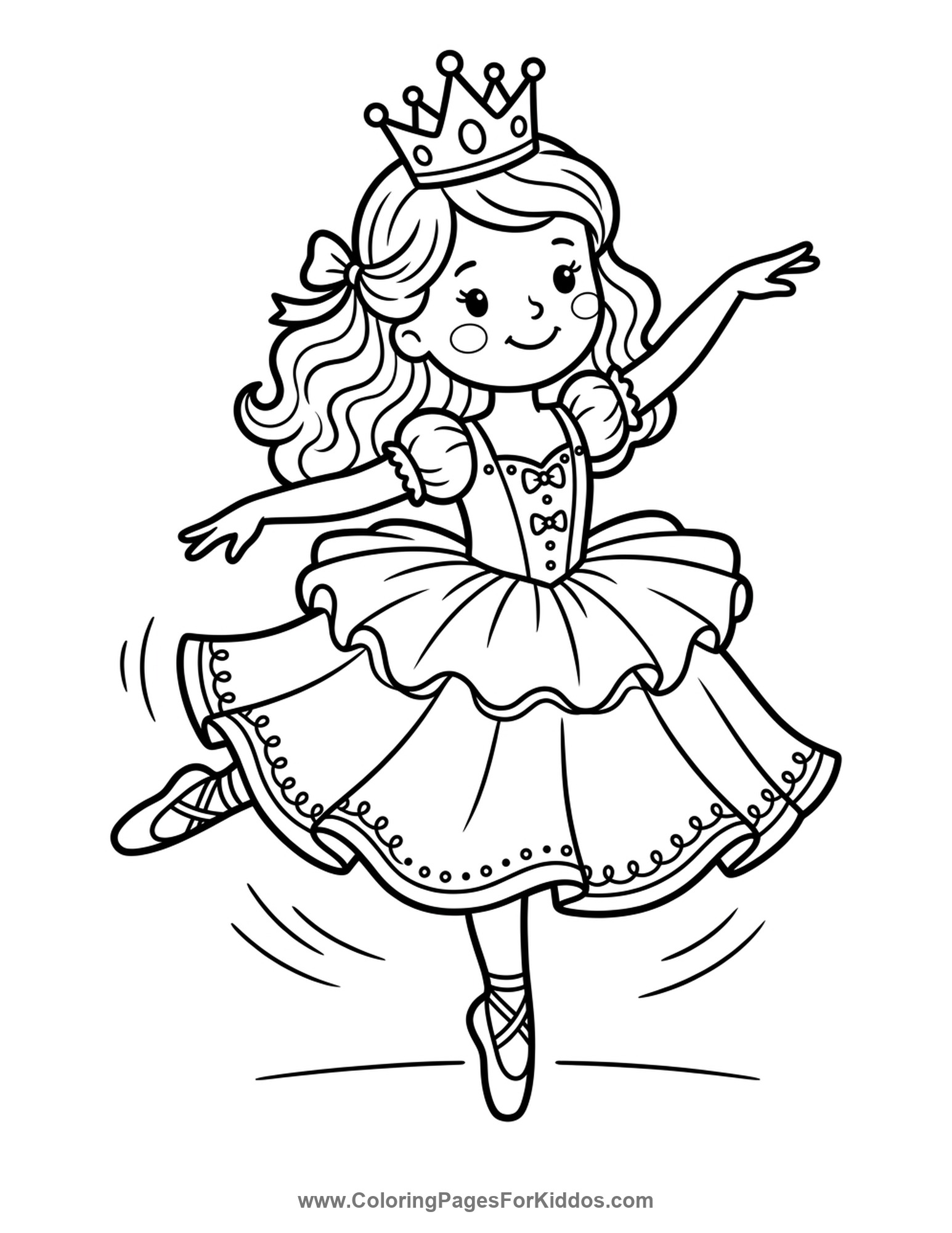 The Twirling Ballerina Princess coloring page