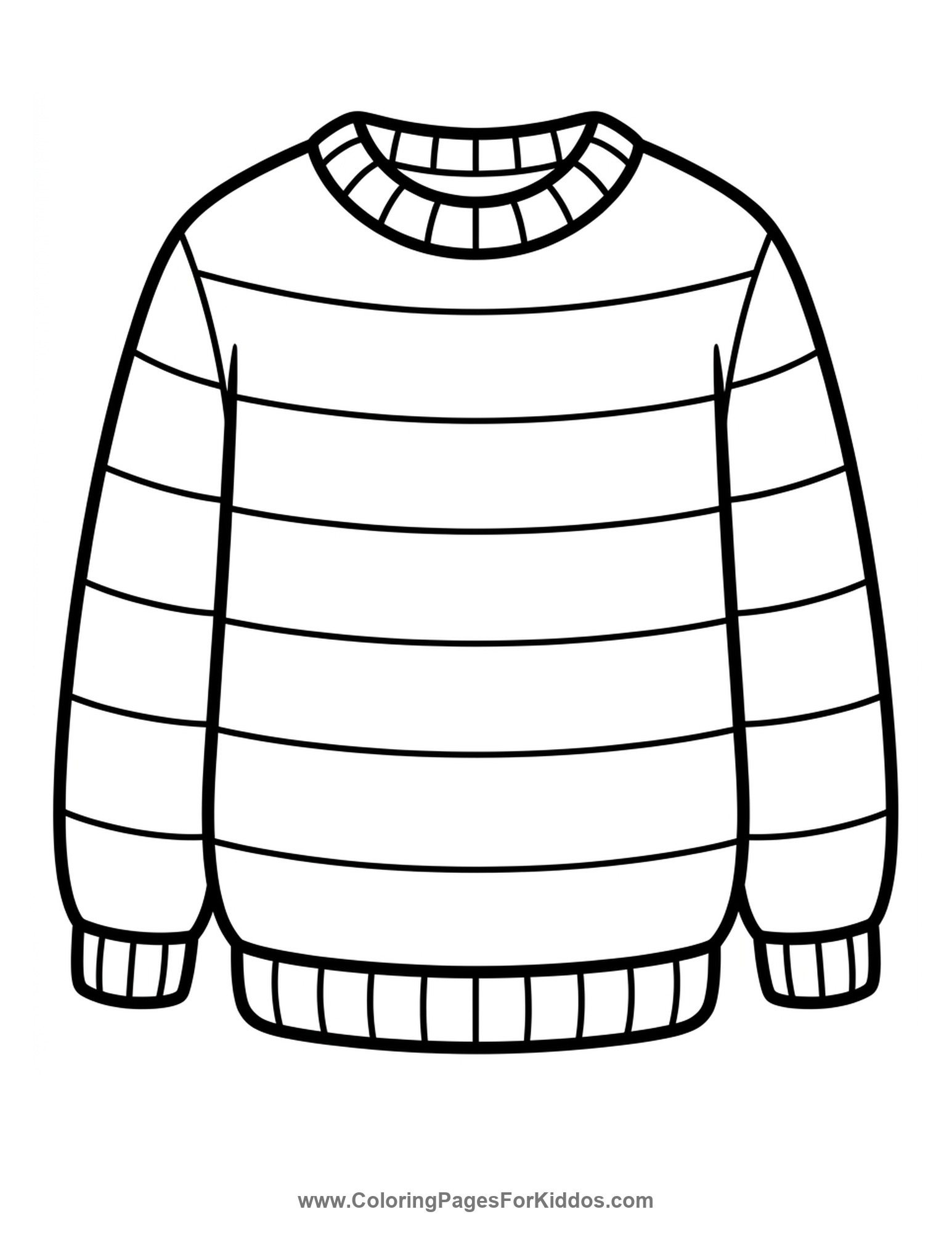 Cozy Rainbow Striped Sweater coloring page