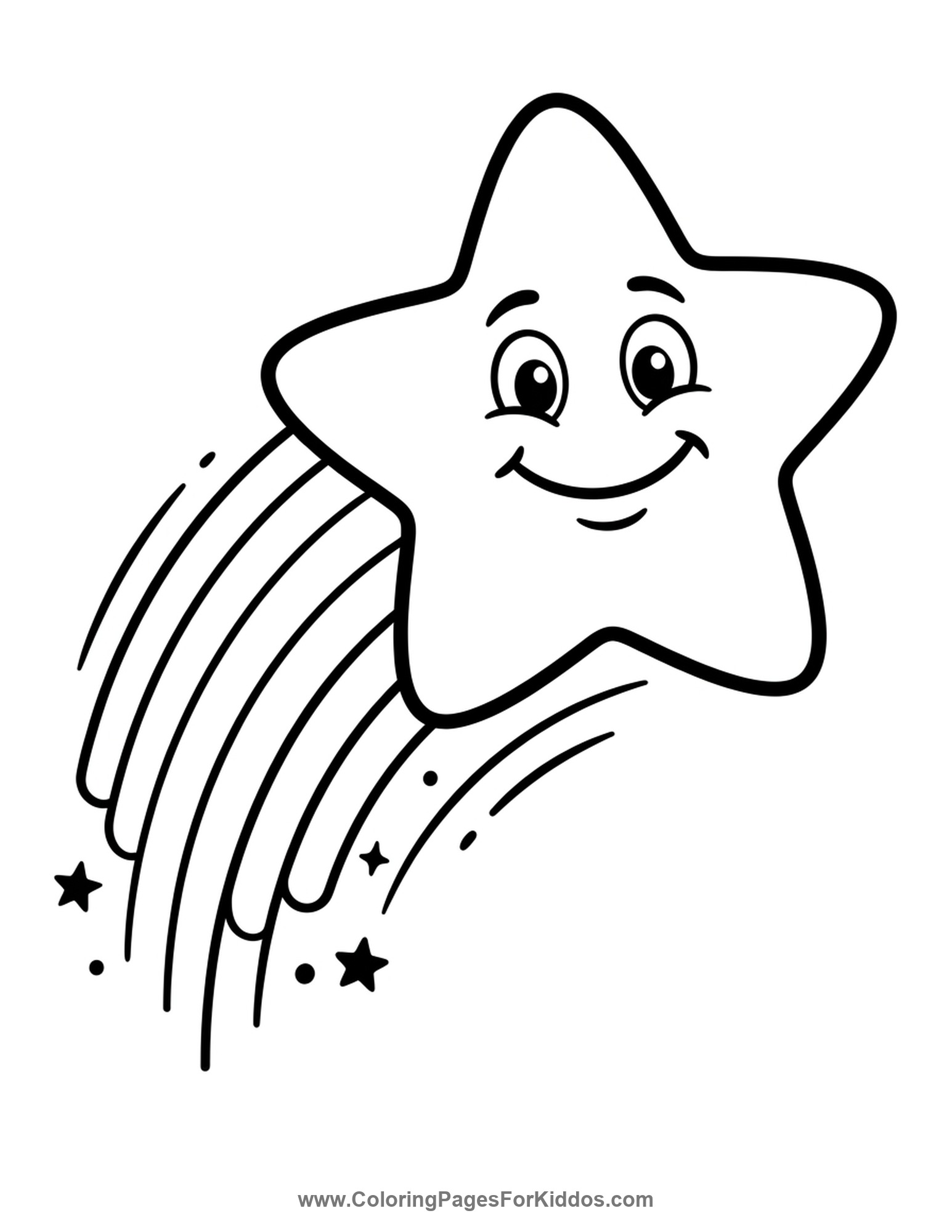 Happy Rainbow Star Character coloring page