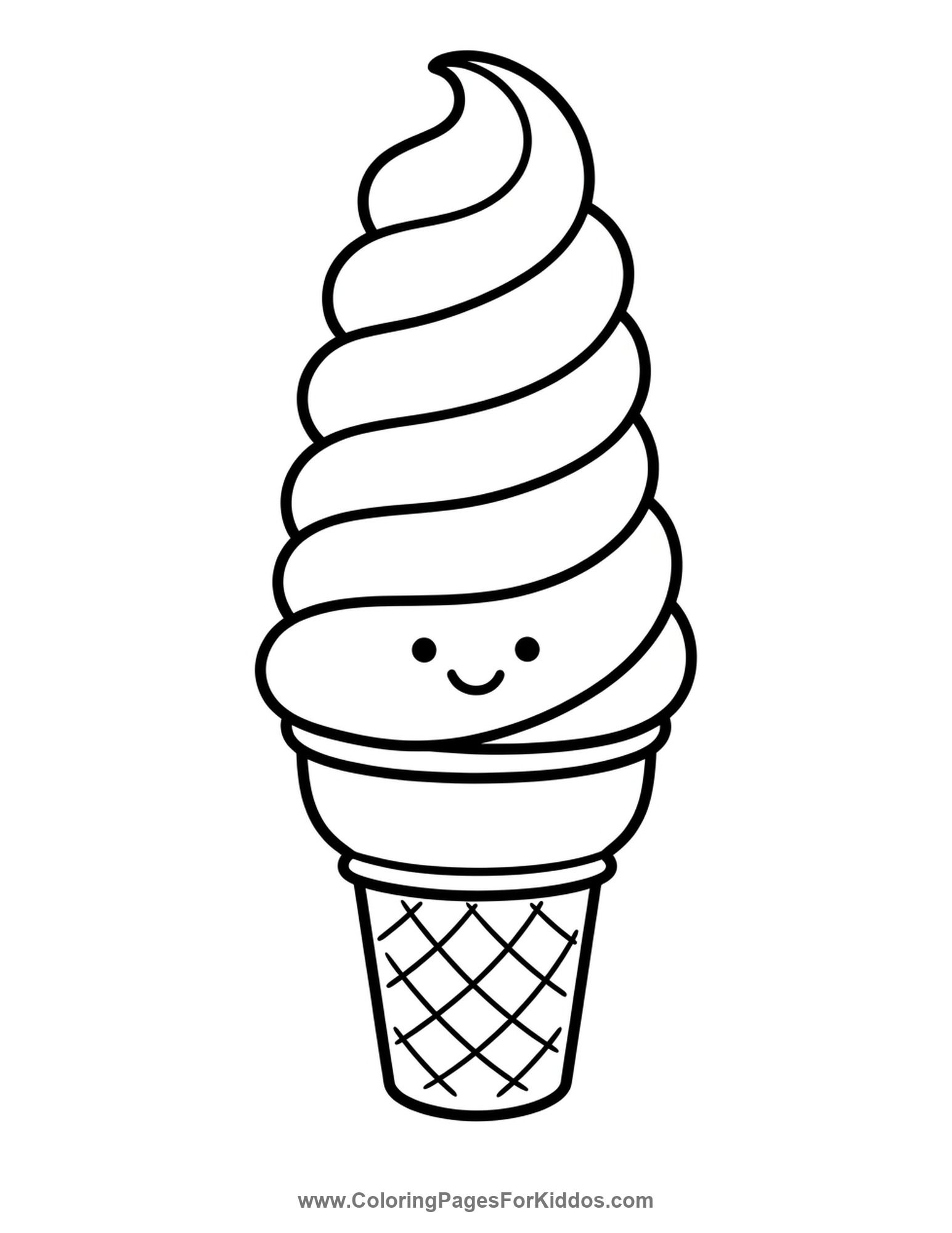 Swirly Rainbow Ice Cream coloring page