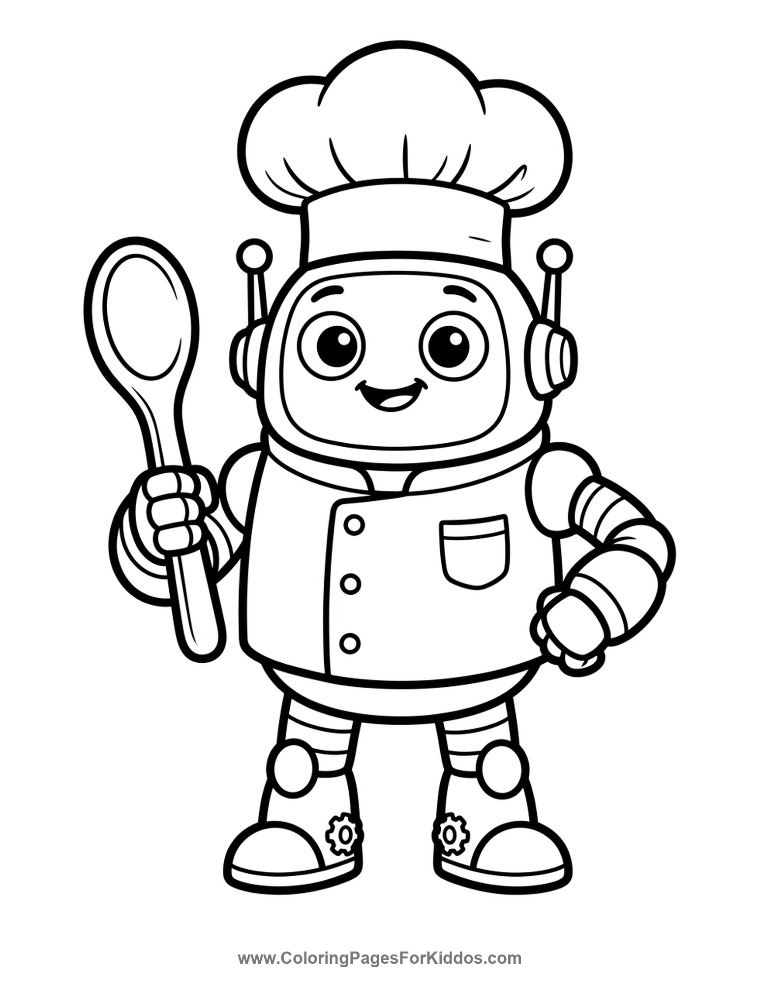 The Little Robot Chef coloring page